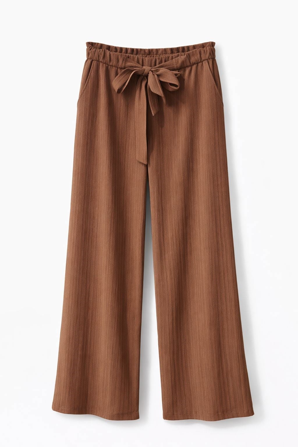 SOFT PLEATS BAĞLAMALI PANTOLON – KAHVERENGİ