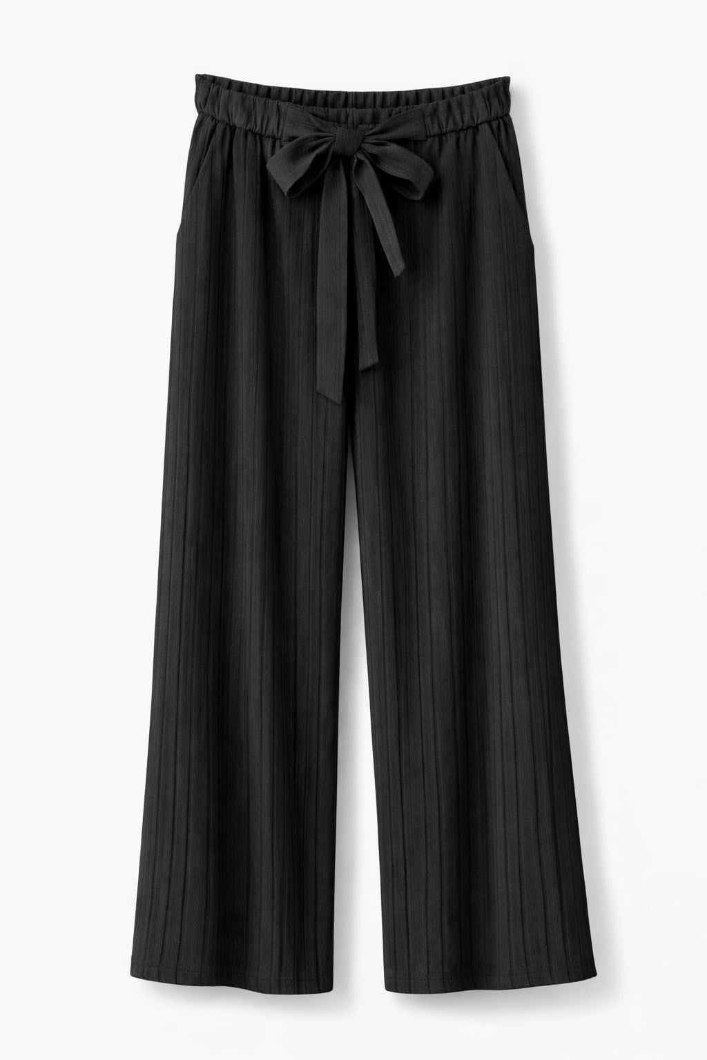 SOFT PLEATS BAĞLAMALI PANTOLON – SİYAH