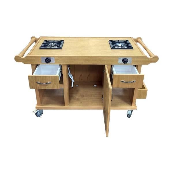 Ydg Flambe Servis Arabası, Çift Ocaklı, Özel Üretim, Güçlü Yanış