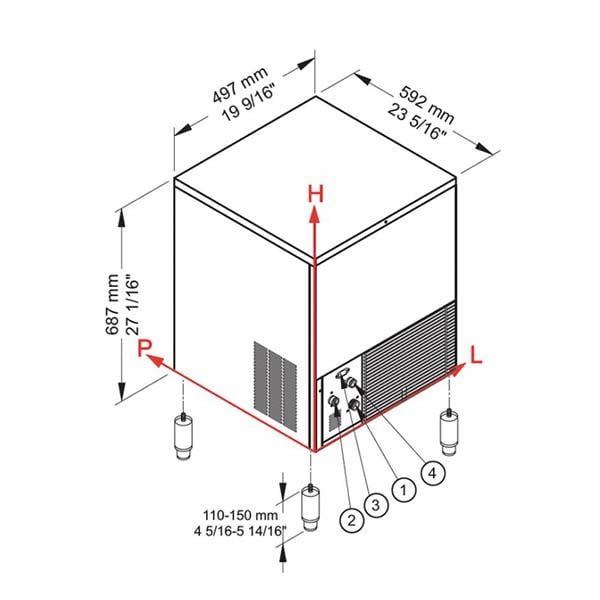 Brema CB 416 Küp Buz Makinesi, 44 Kg/Gün Kapasiteli, 16 Kg Depolama Hazneli