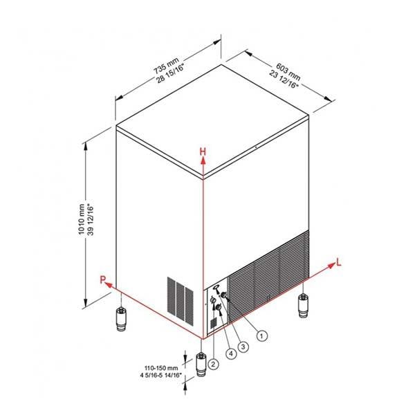 Brema CB 955 Küp Buz Makinesi, 95 Kg/Gün Kapasiteli, 55 Kg Depolama Hazneli