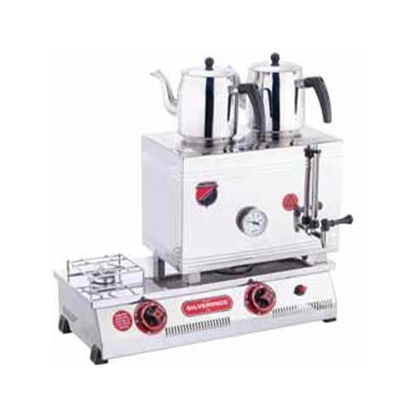 Işıkgaz Silverinox 2065-D 40 Model Kaynaklı Çay Ocağı, Çift Taban, 2 Demlikli, 28 L, Doğalgazlı