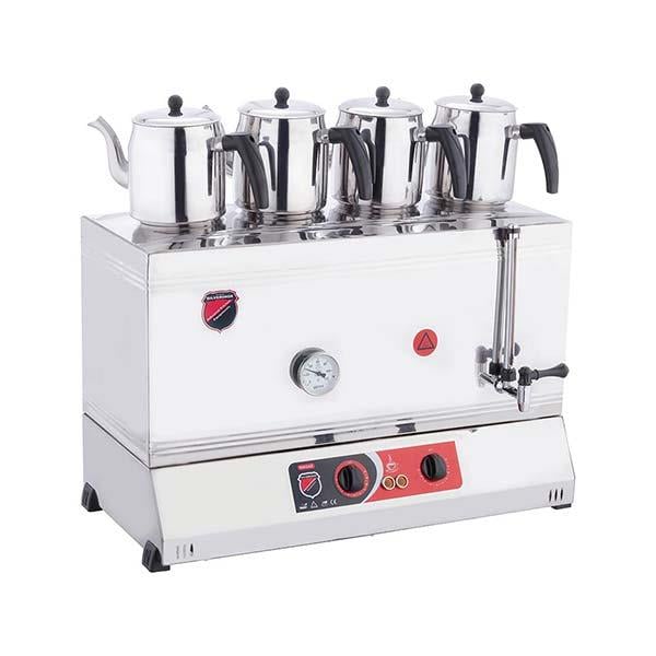 Işıkgaz Silverinox 2123 Çay Ocağı, 4 Demlikli, Kaynaklı, Elektrikli, 58 Litre, Paslanmaz
