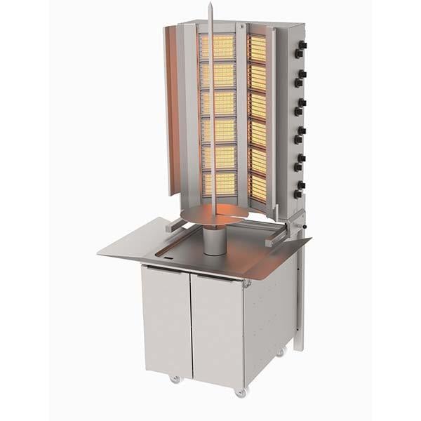 Atalay ADG-12D Döner Ocağı, 12 Radyanlı, Alttan Motorlu, Duvara Monte, Hareketli Alt Arabalı, Gazlı