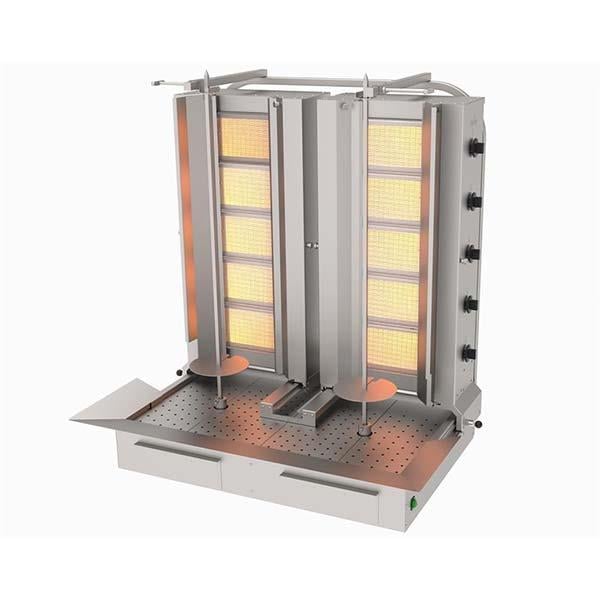 Atalay ADG-5+5A Döner Ocağı, 10 Radyanlı, Alttan Motorlu, Hareketli, Yanyana, Gazlı