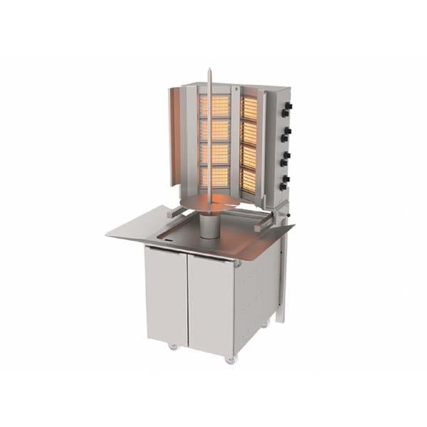 Atalay ADG-8D Döner Ocağı, 8 Radyanlı, Alttan Motorlu, Duvara Monte, Hareketli Alt Arabalı, Gazlı