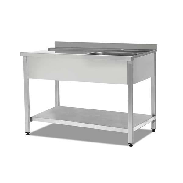 Empero EMP.BYG.7560-1ET-R Bulaşık Maki̇nesi̇ Gi̇ri̇ş Tezgahı, Tek Evyeli, Taban Raflı, Sağ