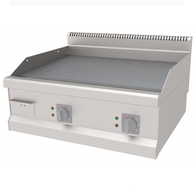 Atalay AEI-870-ND-CR Elektrikli Izgara, Nervürlü ve Düz, Krom Yüzey, 80x70x30