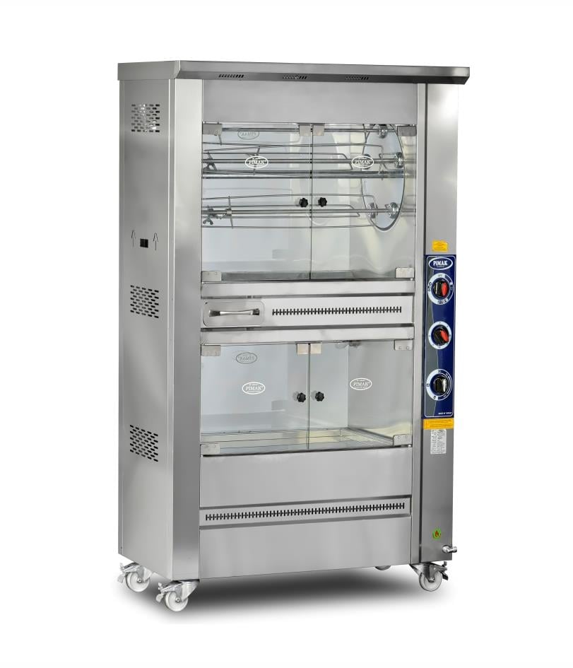 Pimak Çift Katlı Tamburlu Dinlendirmeli Piliç Makinesi, 20+20 Piliç Kapasiteli,Elektrikli