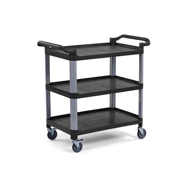 Smooth BP.010.0241-3-A-S Plastik Servis Arabası, 3 Katlı, Açık, Siyah