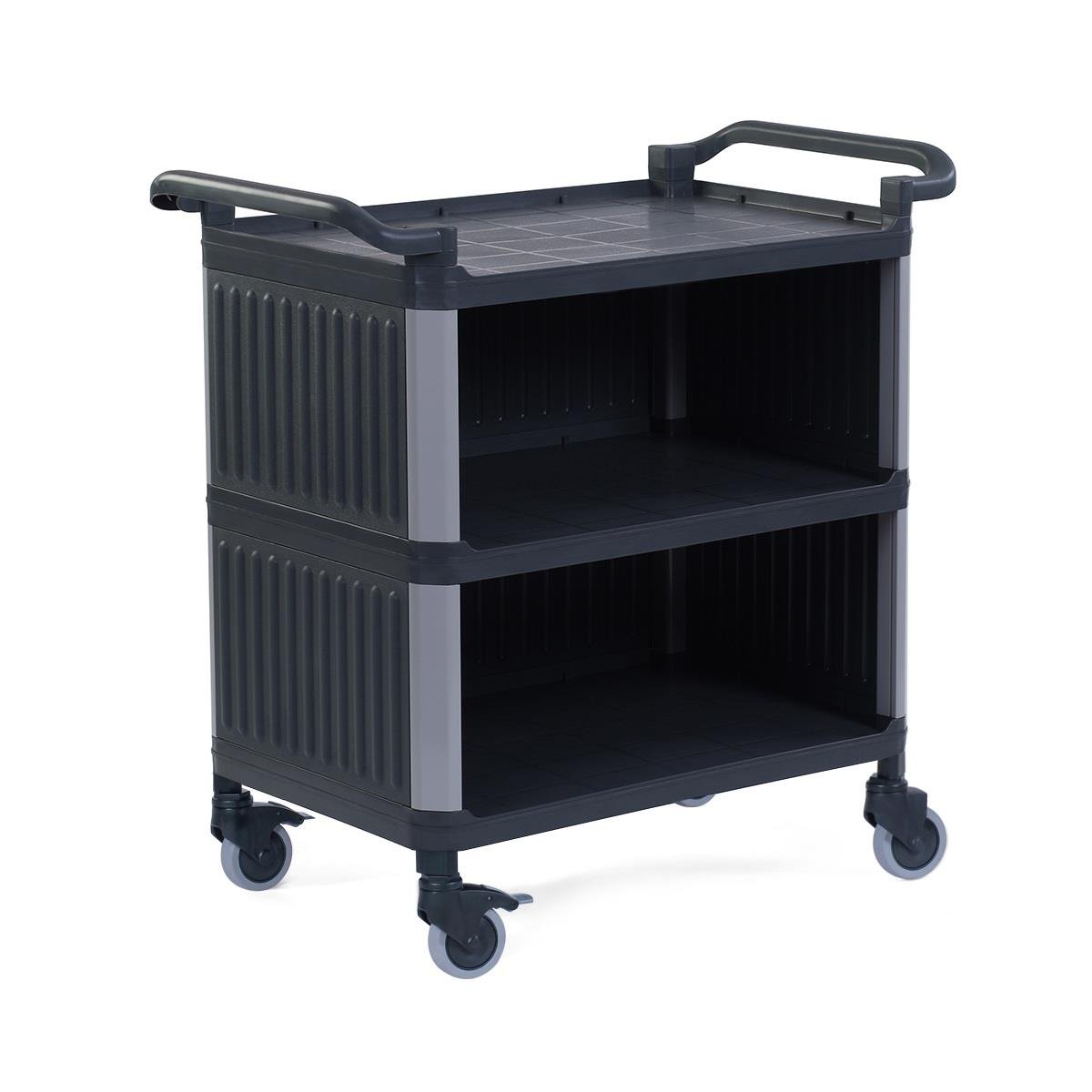 Smooth BP.010.0241-3-K-S Plastik Servis Arabası, 3 Katlı, Kapalı, Siyah