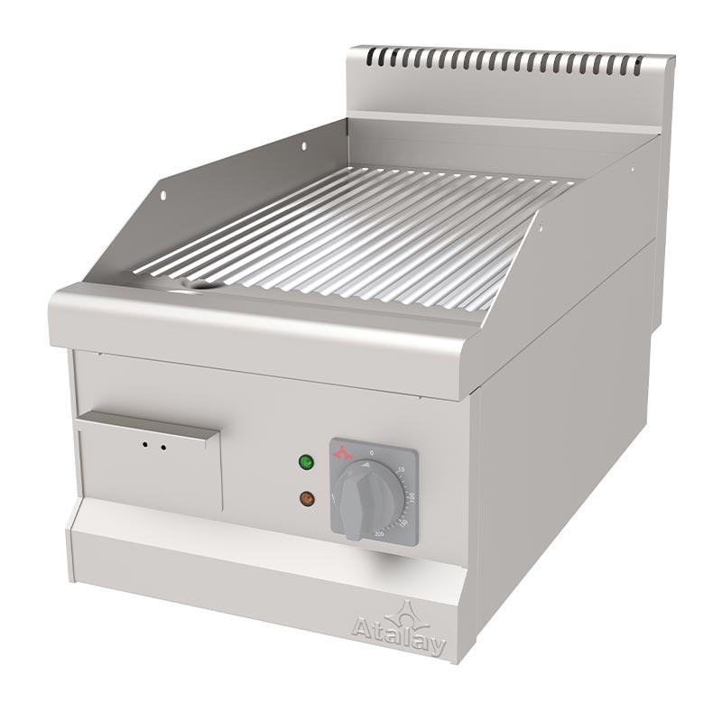 Atalay AEI-473-N-CR Elektrikli Izgara, Krom Yüzey, Nervürlü, Pleyt, 40x73x30