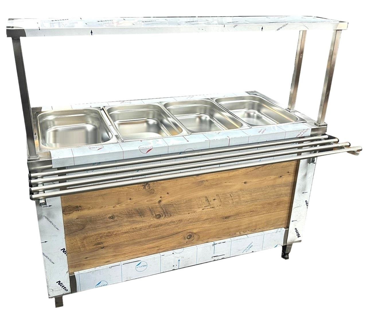 Benmari Tezgah Tip, 3 Adet Isıtmalı + 1 Adet Nötr 1/1 Gn Küvetli Küvetler Dahil