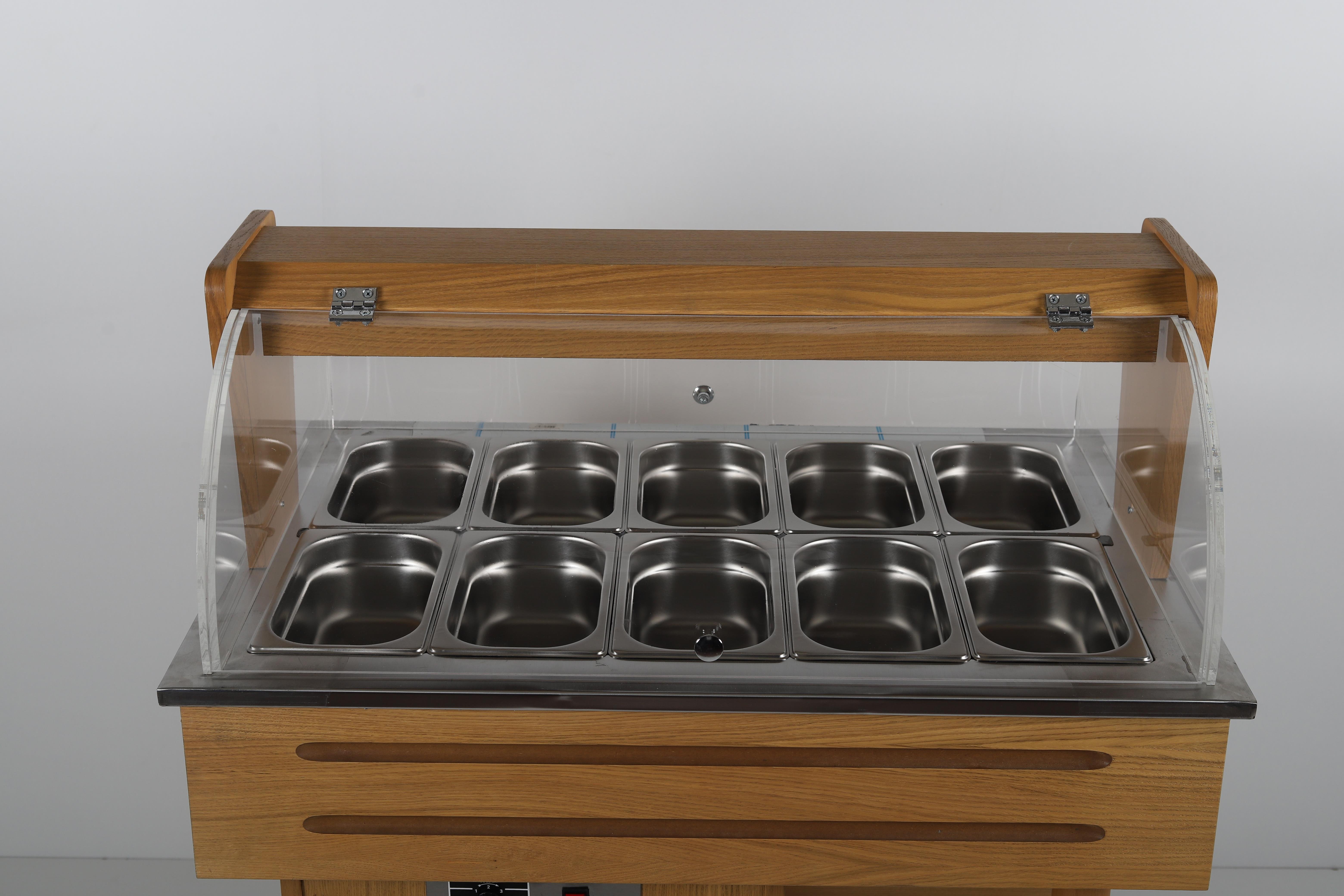 Ydg Meşe Salad Bar, Pleksi Kapaklı, Boyalı