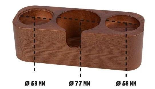 Motta Ahşap Tamper Standı, 3 Gözlü