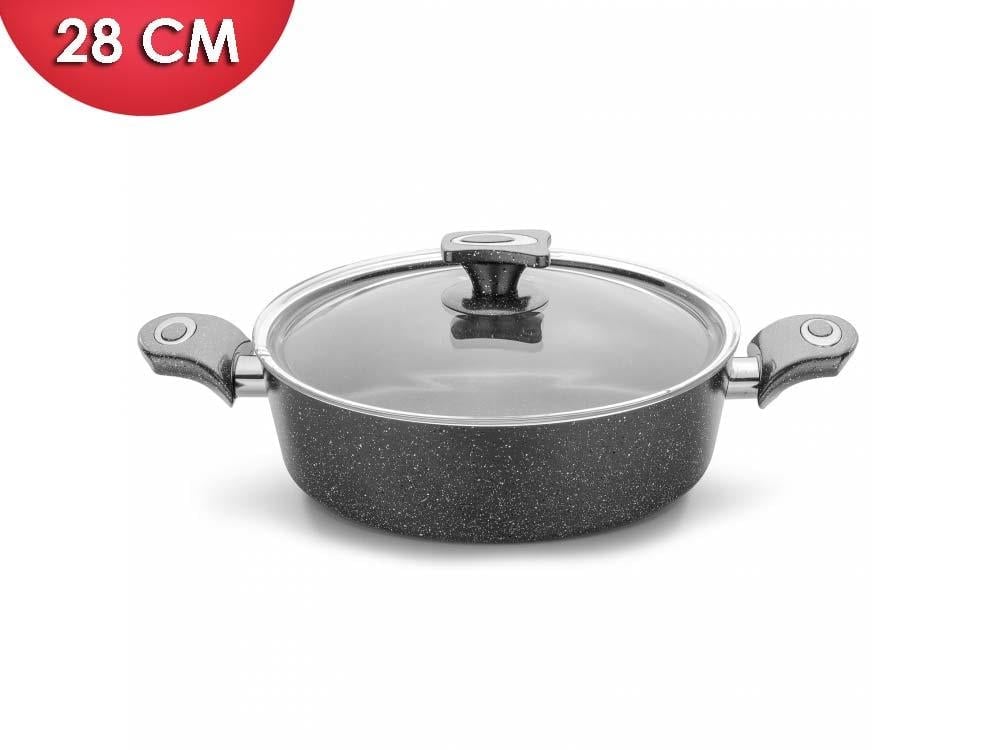 Ulutaş Granit Basık Tencere, 28 cm, GRN-BTN-013
