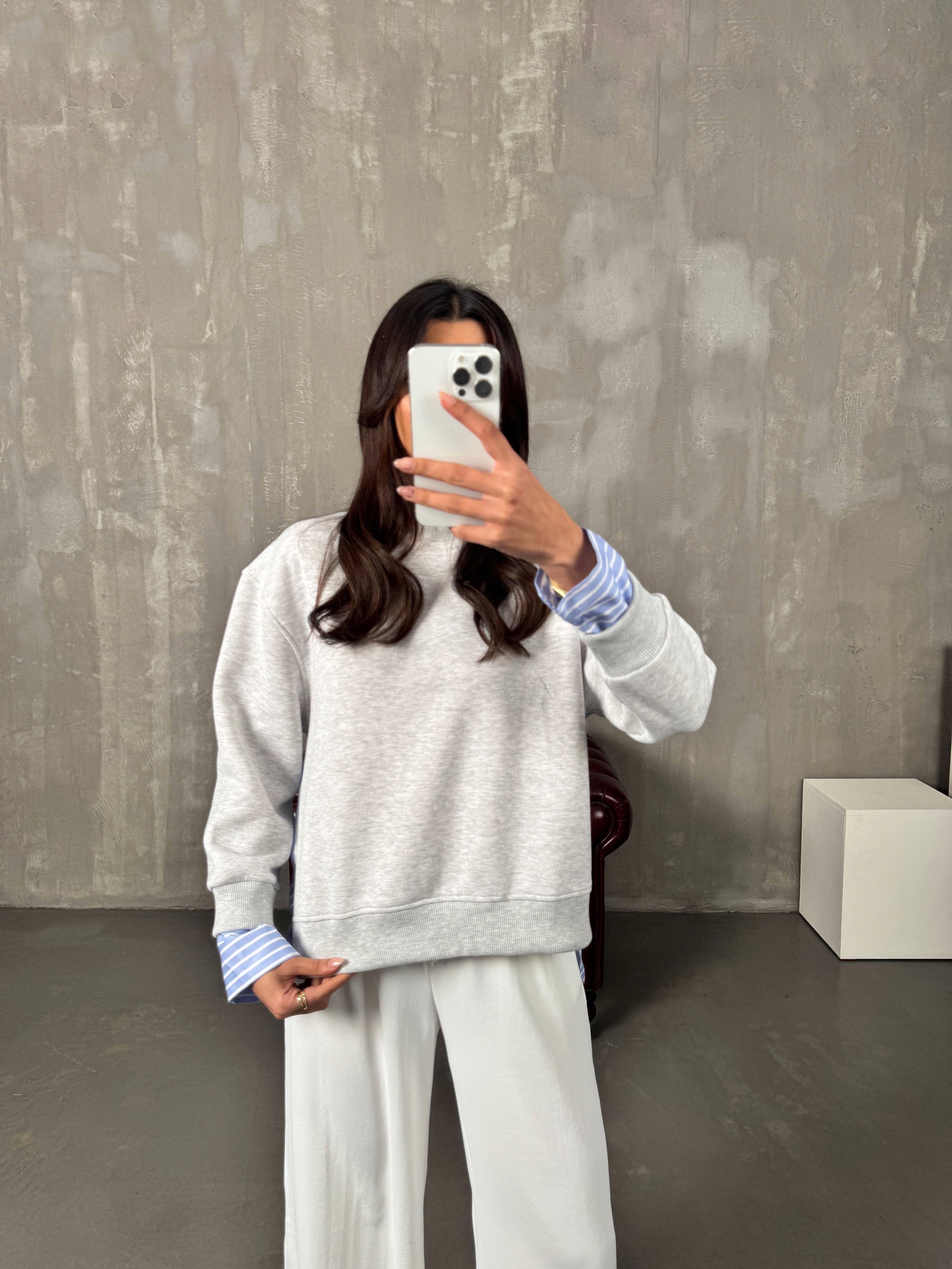 Jona Gri Gömlek Detaylı SweatGausSWEATSHIRTGU00904191