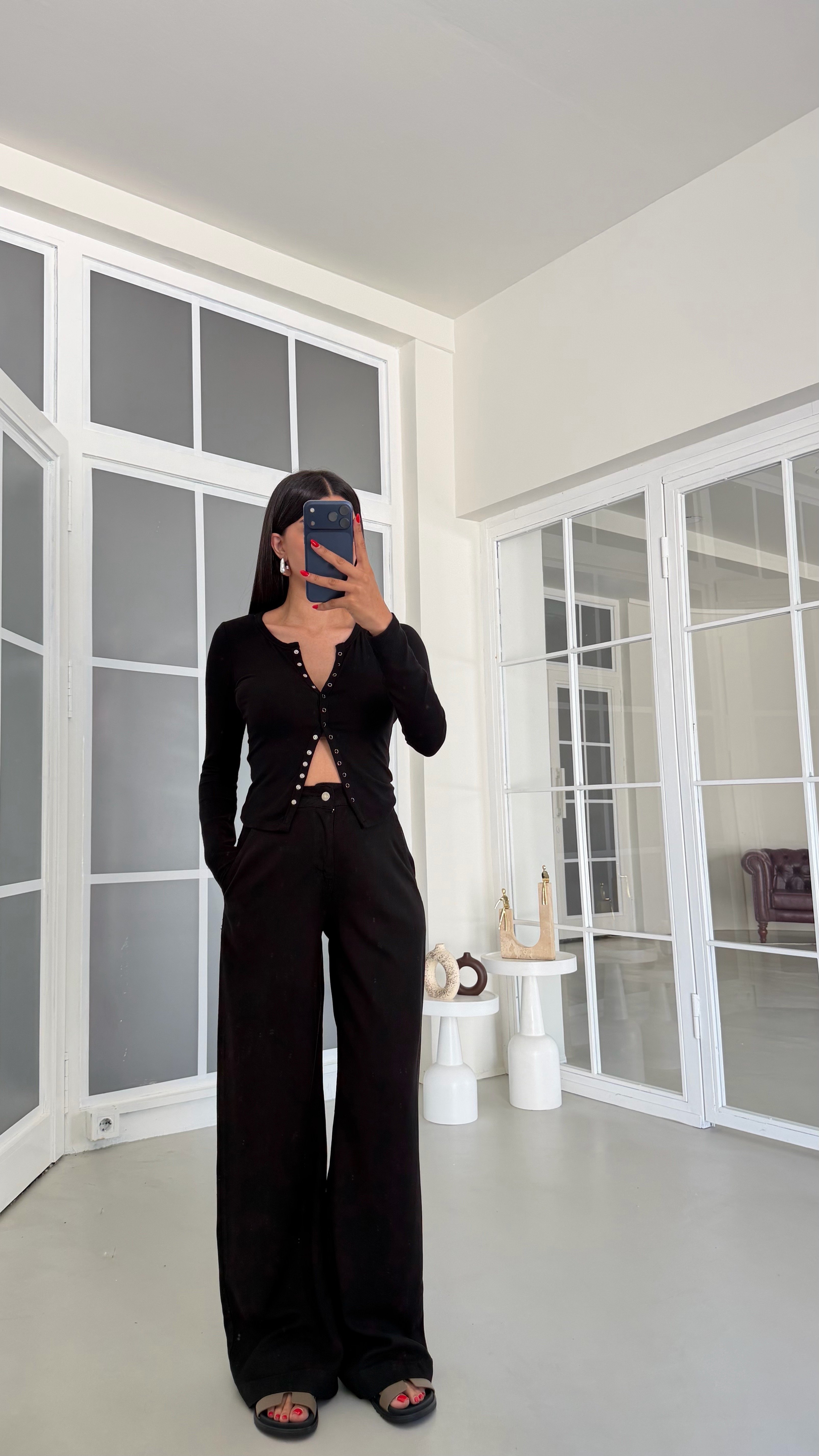 Siyah Yıkamalı Tencel Denim Pantolon GAUS-01786GAUSDENİM PANTOLONGAUS-01786