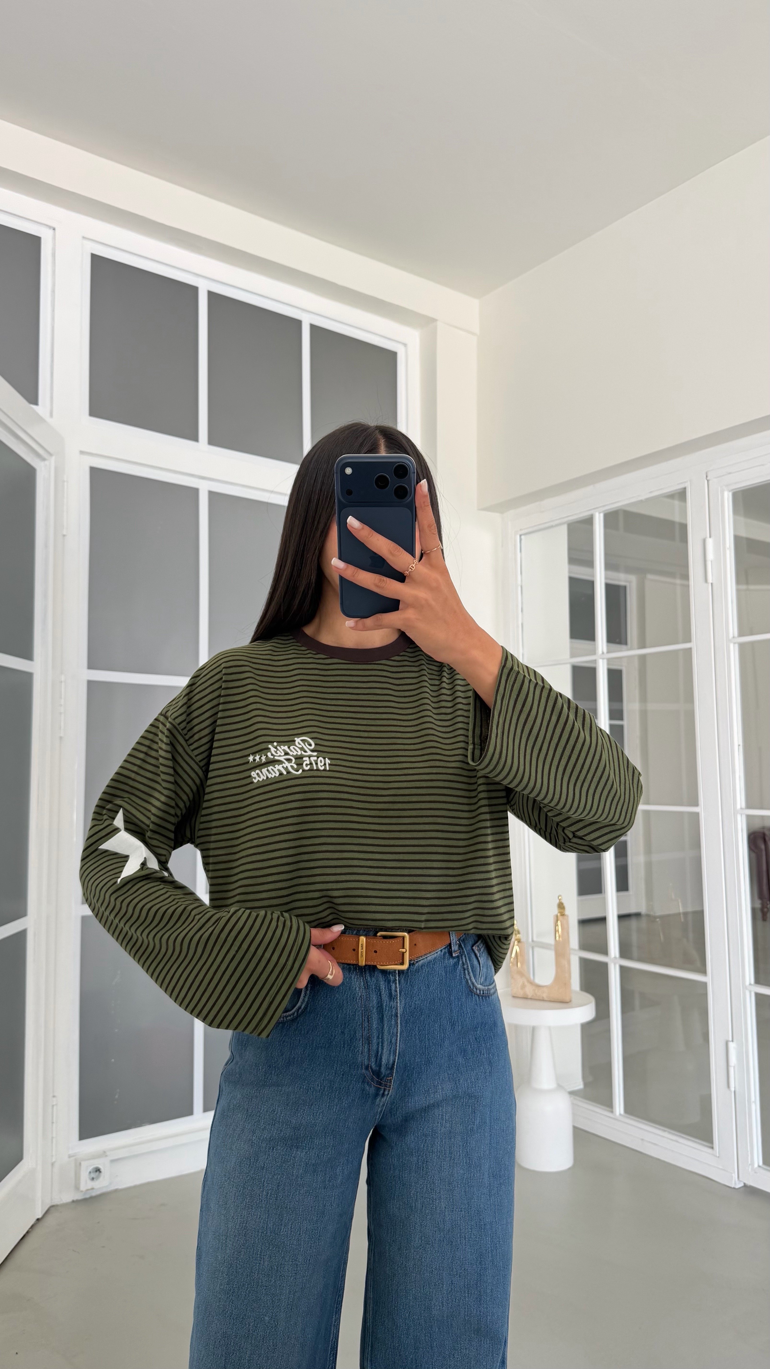 Yeşil Çizgili Vintage Sweatshirt GAUS-02121 GAUS-02199GAUSSweatshirtGAUS-02199