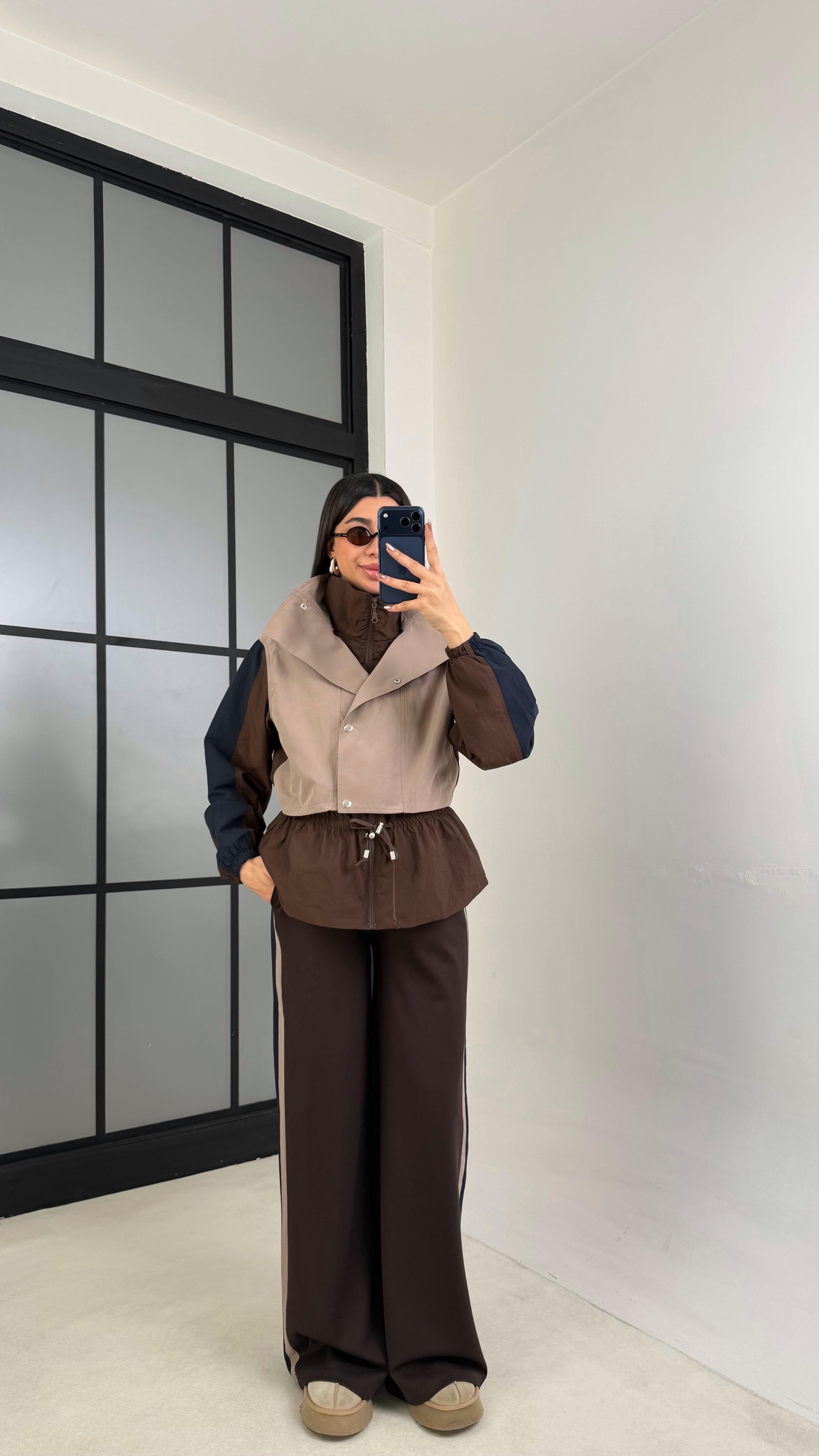 Vizon Beli Lastikli Paraşüt Detaylı Ceket Pantolon Takım GAUS-01077GAUSTAKIMGAUS-01077
