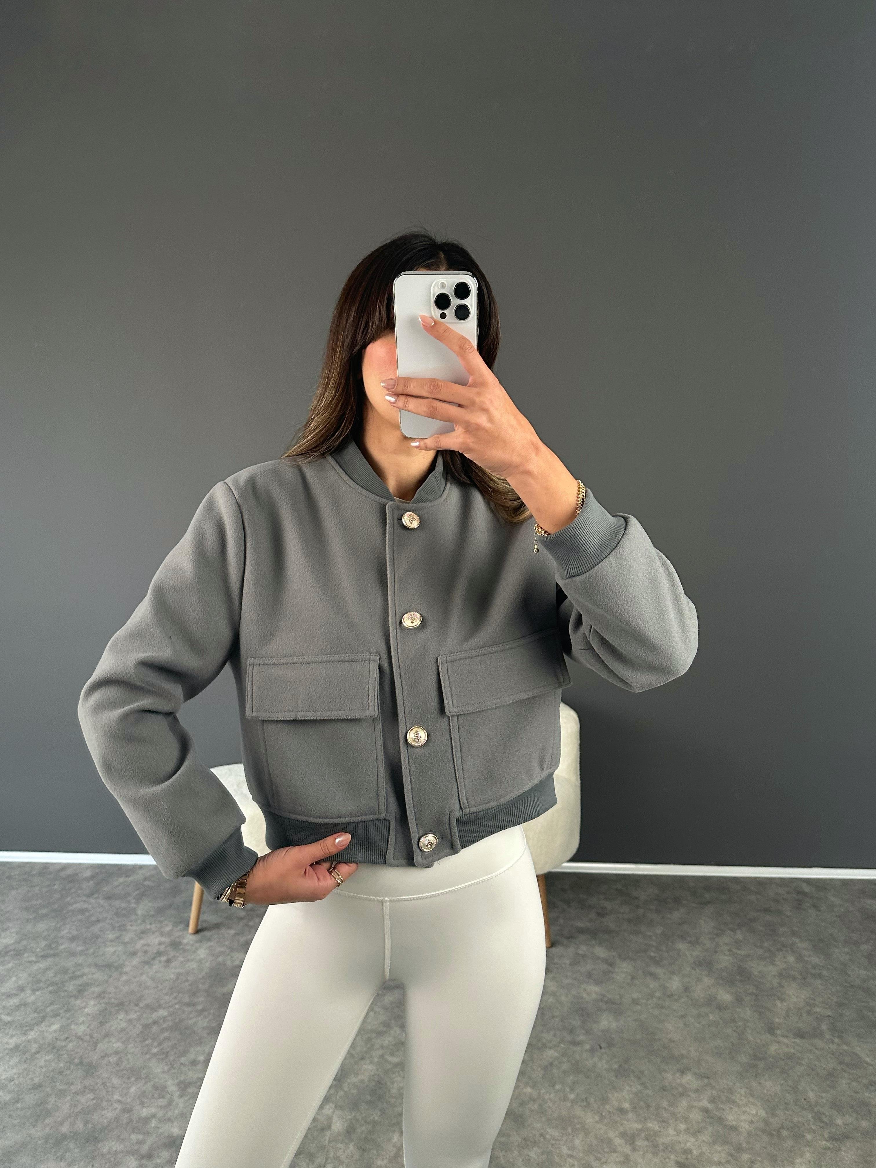 RD Gri Bomber Kaşe CeketGausCEKETGU002628