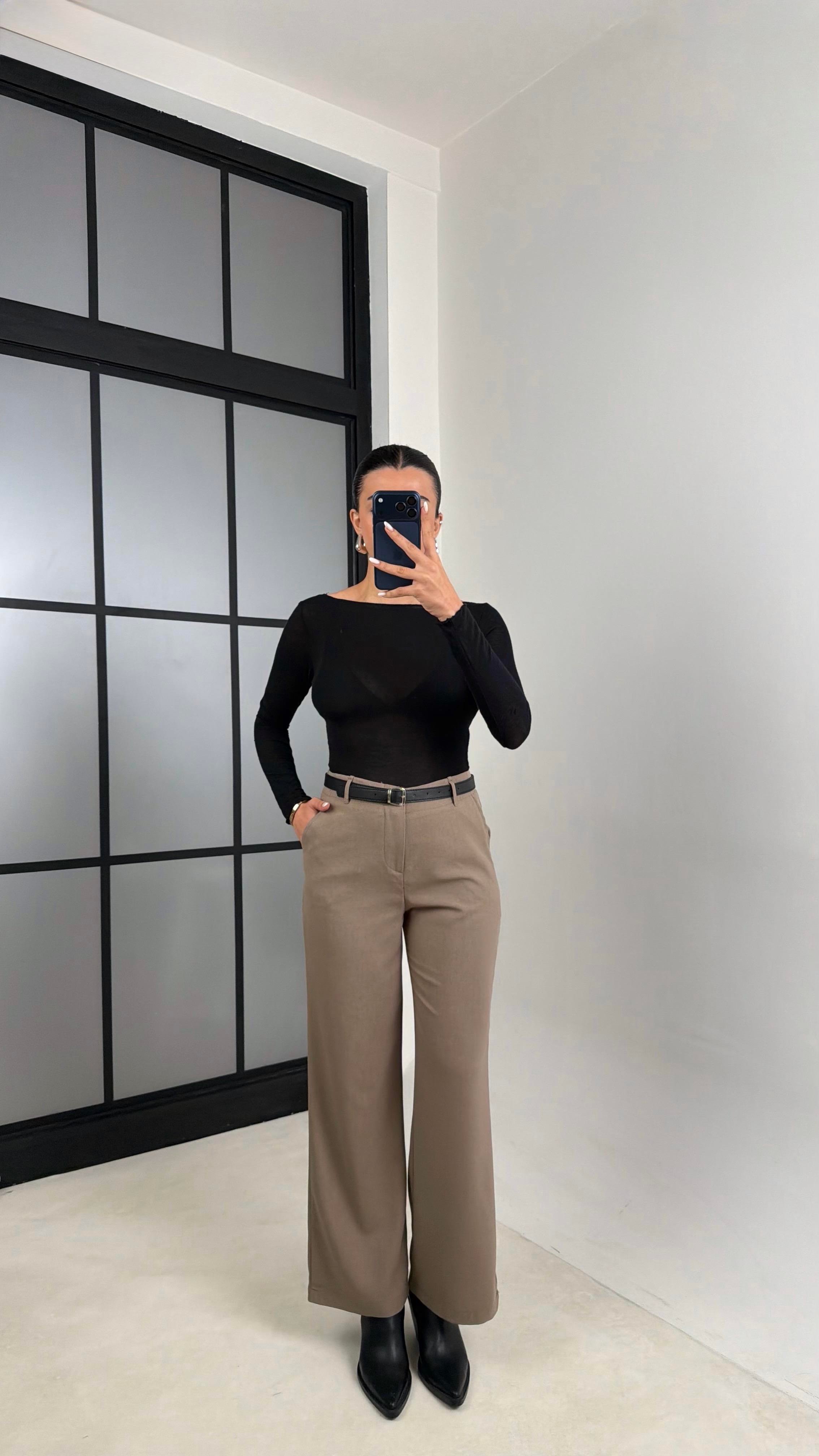 Vizon Kemerli Paça Detaylı Kumaş Pantolon GAUS-00553GAUSPANTOLONGAUS-00553