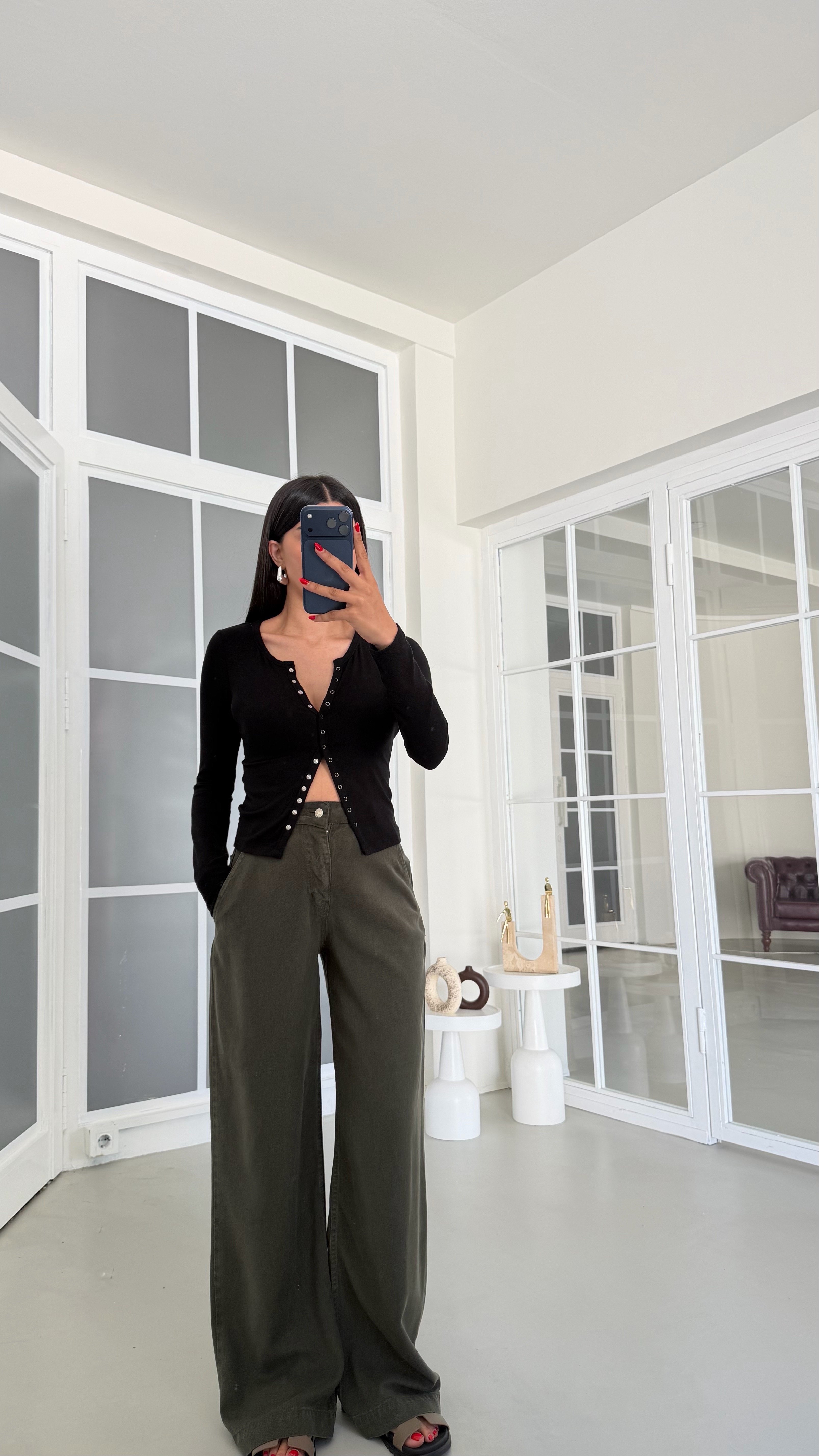 Yeşil Yıkamalı Tencel Denim Pantolon GAUS-01786GAUSDENİM PANTOLONGAUS-01786