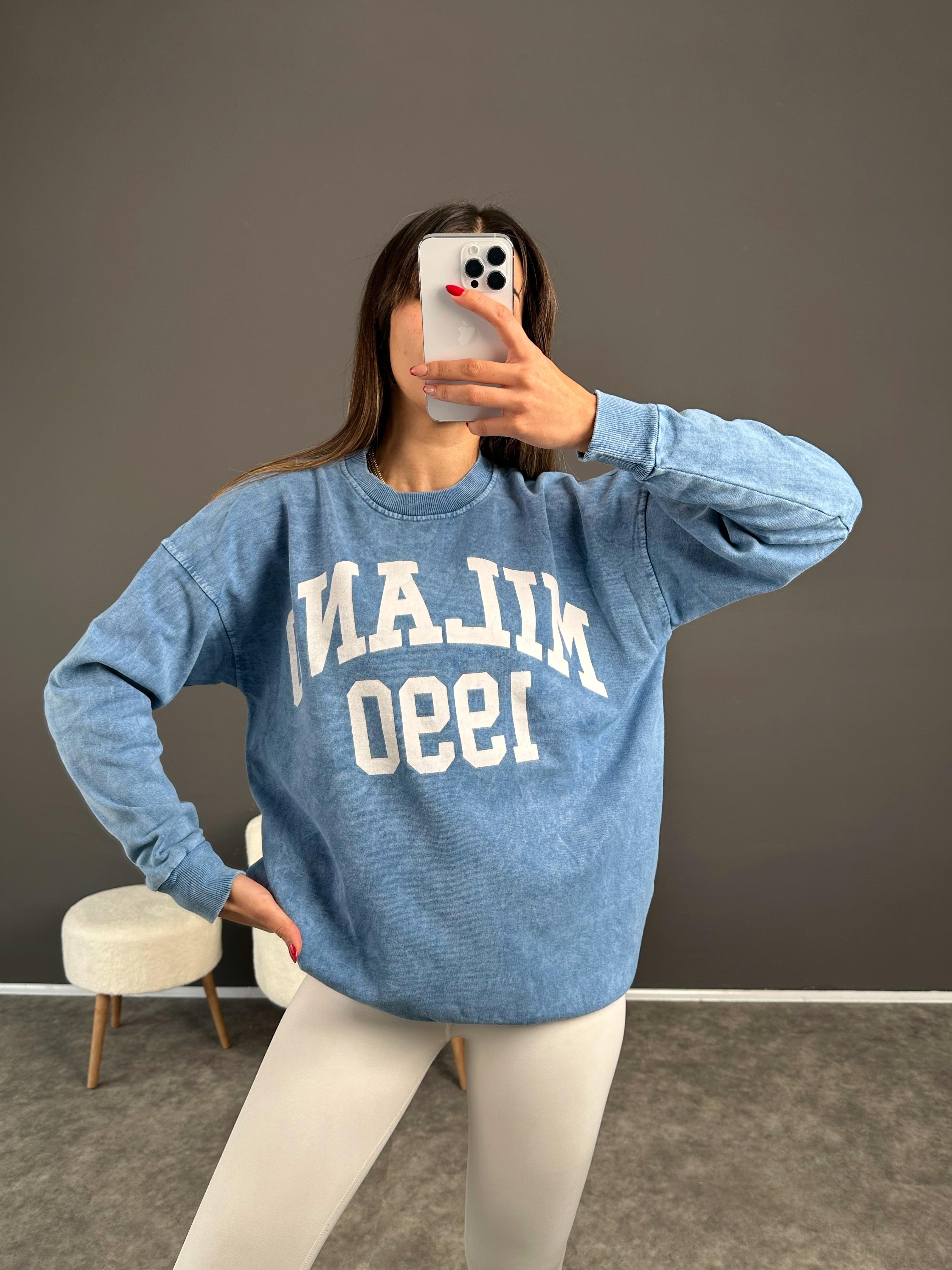 Milano Mavi Eskitme SweatshirtGausSWEATSHIRTGU002560