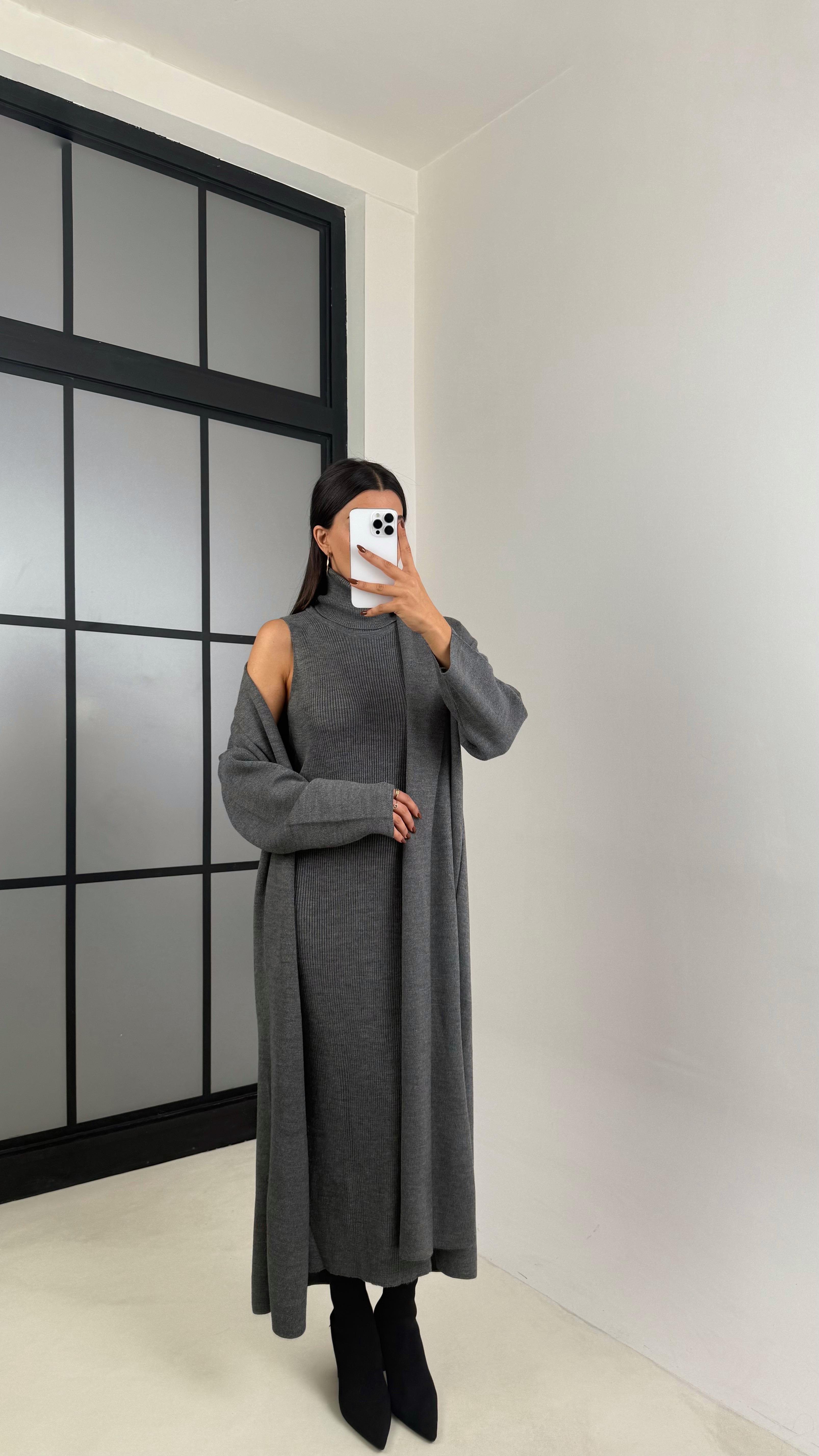 Antrasit Balıkçı Yaka Triko 2'Li Takım GAUS-00211GAUSTAKIMGAUS-00211