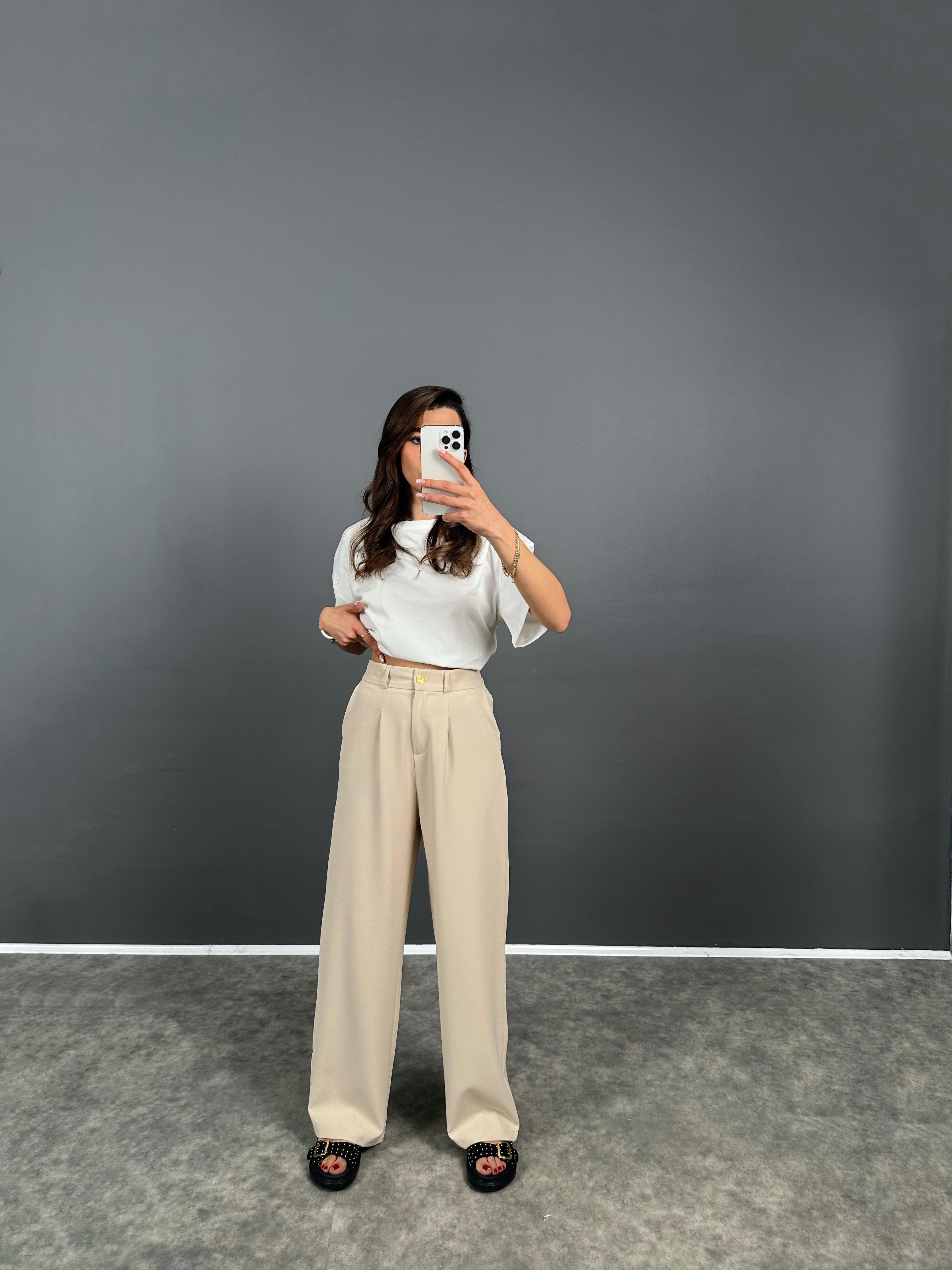 Taş GK Gold Düğmeli Beli Lastikli PantolonGausPANTOLONGU008098