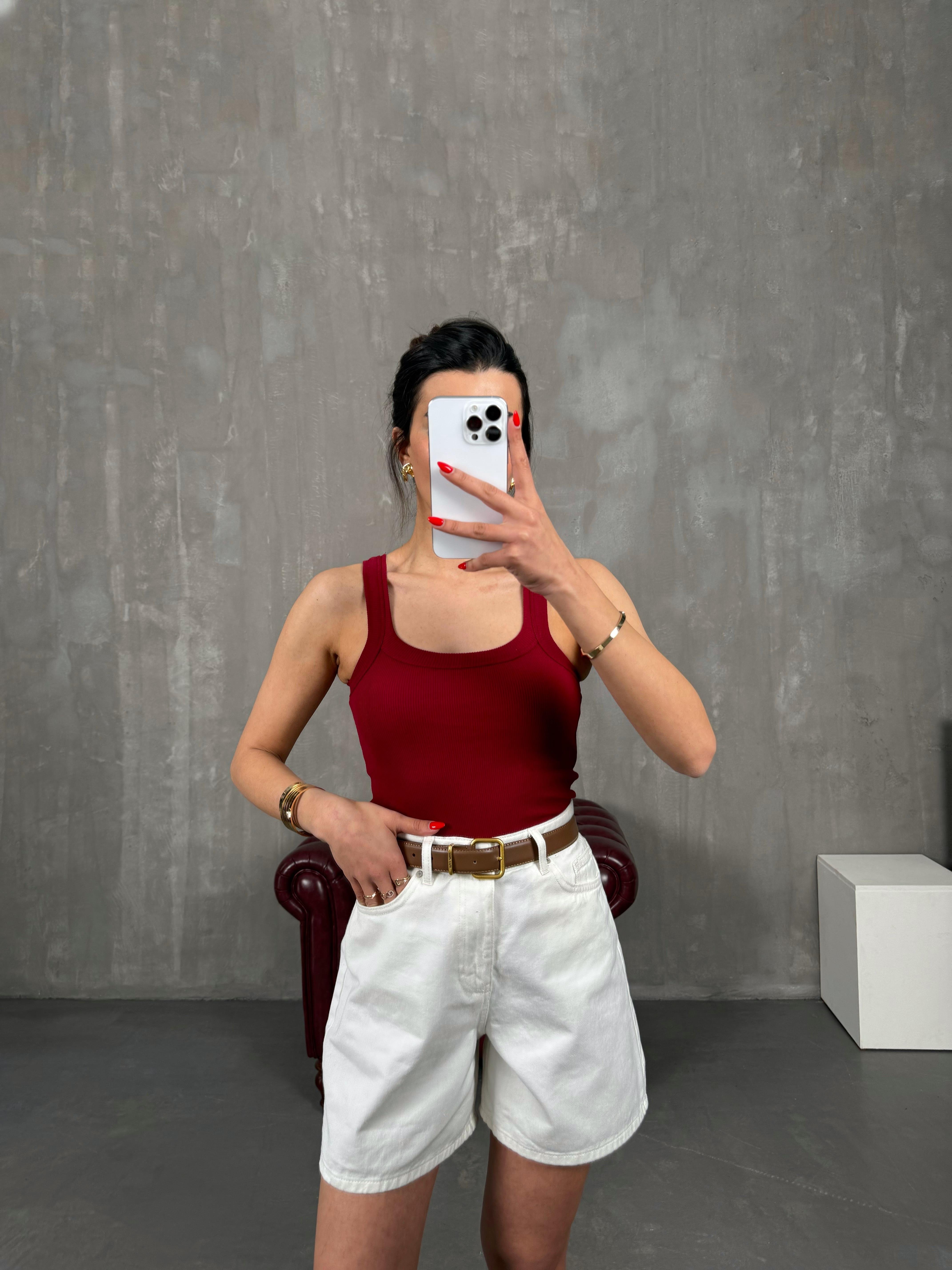 Bordo Askılı Crop Gaus00220GausCROPGU1001506