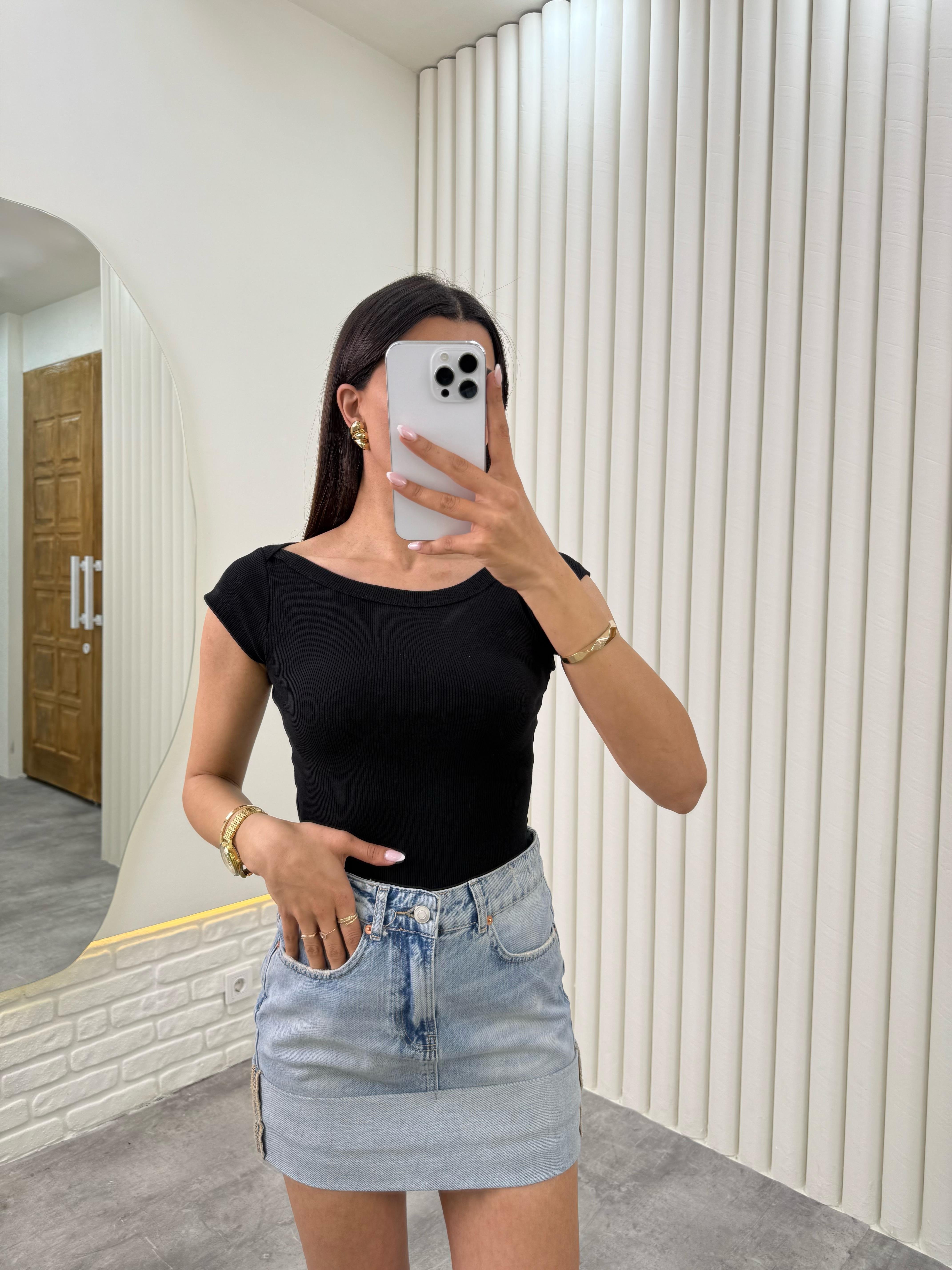 Siyah Kısa Kol ZR Muadil Tshirt Gaus00329GausBLUZGU1001760