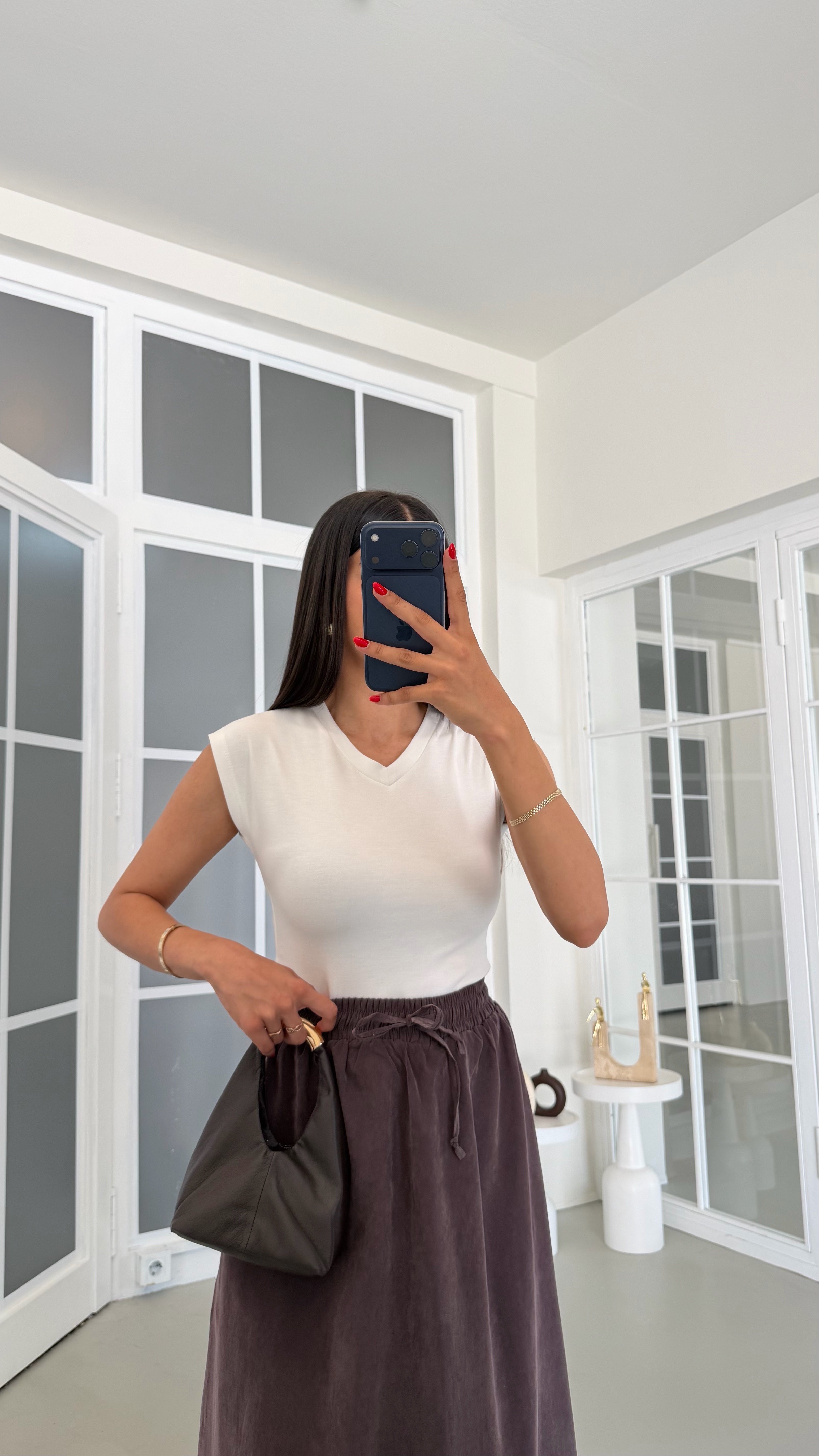 Ekru V Yaka Basic Bluz GAUS-01742GAUSBlouseGAUS-01742