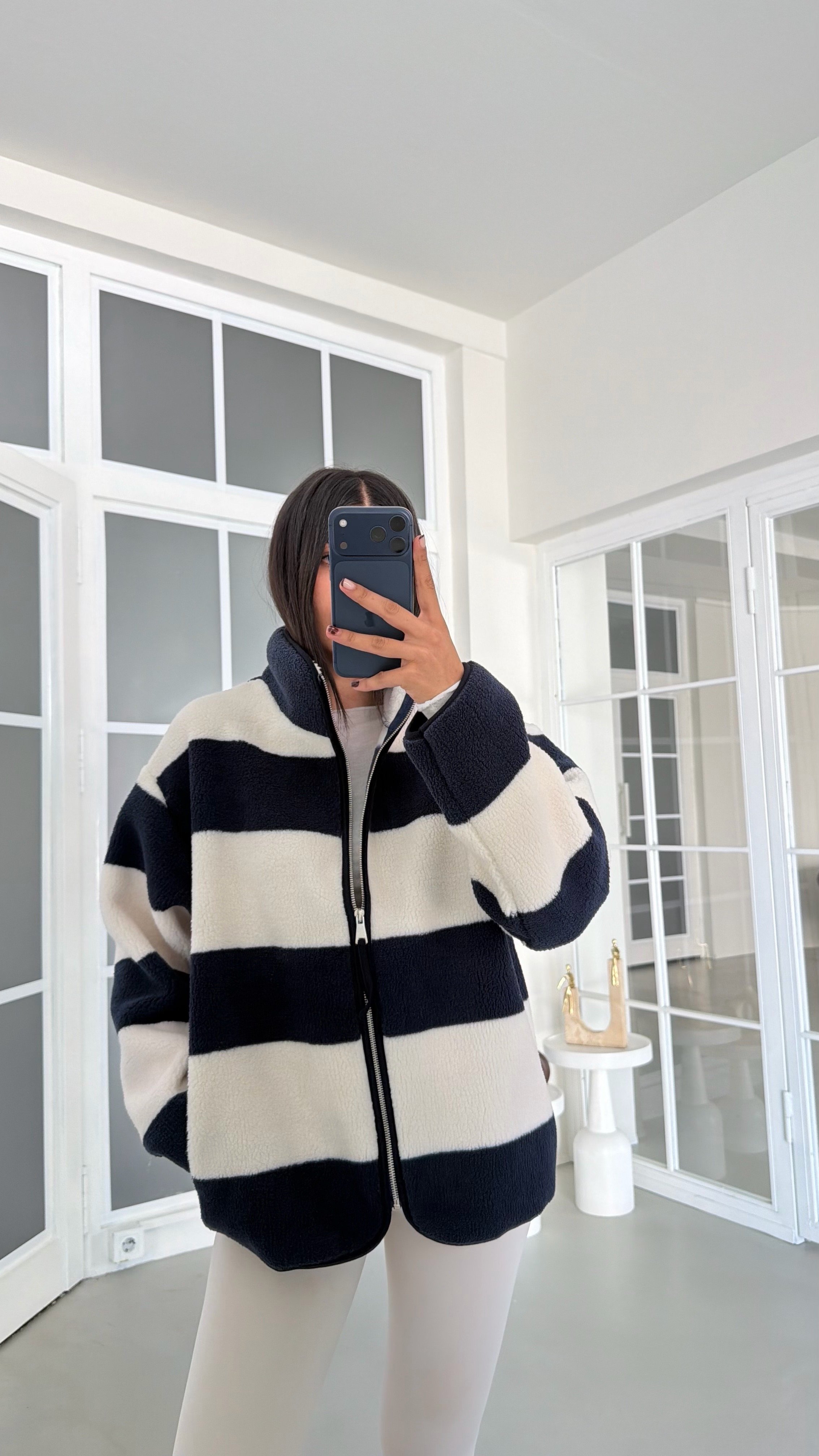 Lacivert Şeritli Polar Sweatshirt GAUS-01908GAUSSweatshirtGAUS-01908