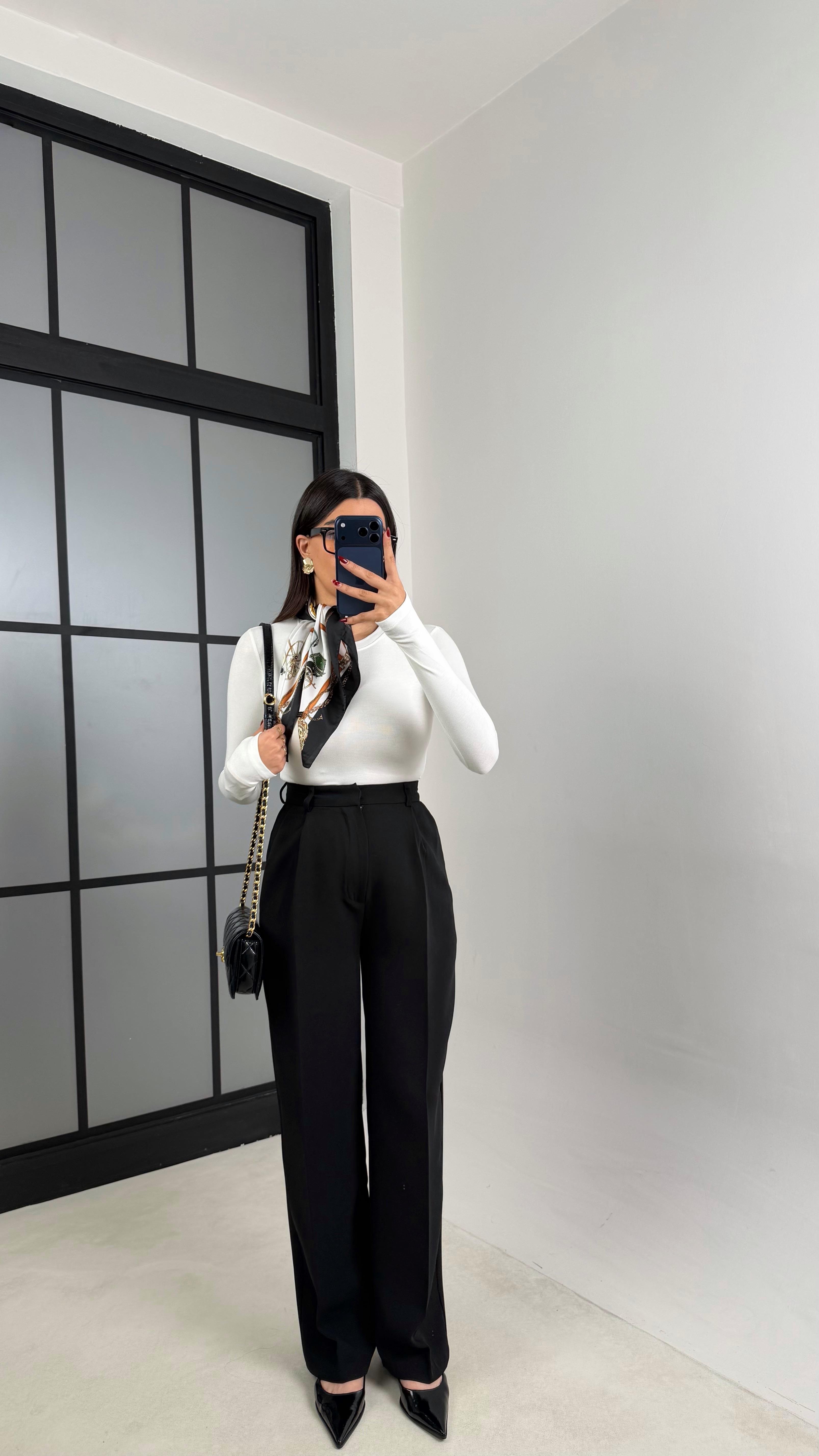 Siyah Cep Detaylı Palazzo Pantolon GAUS-00803GAUSPANTOLONGAUS-00803