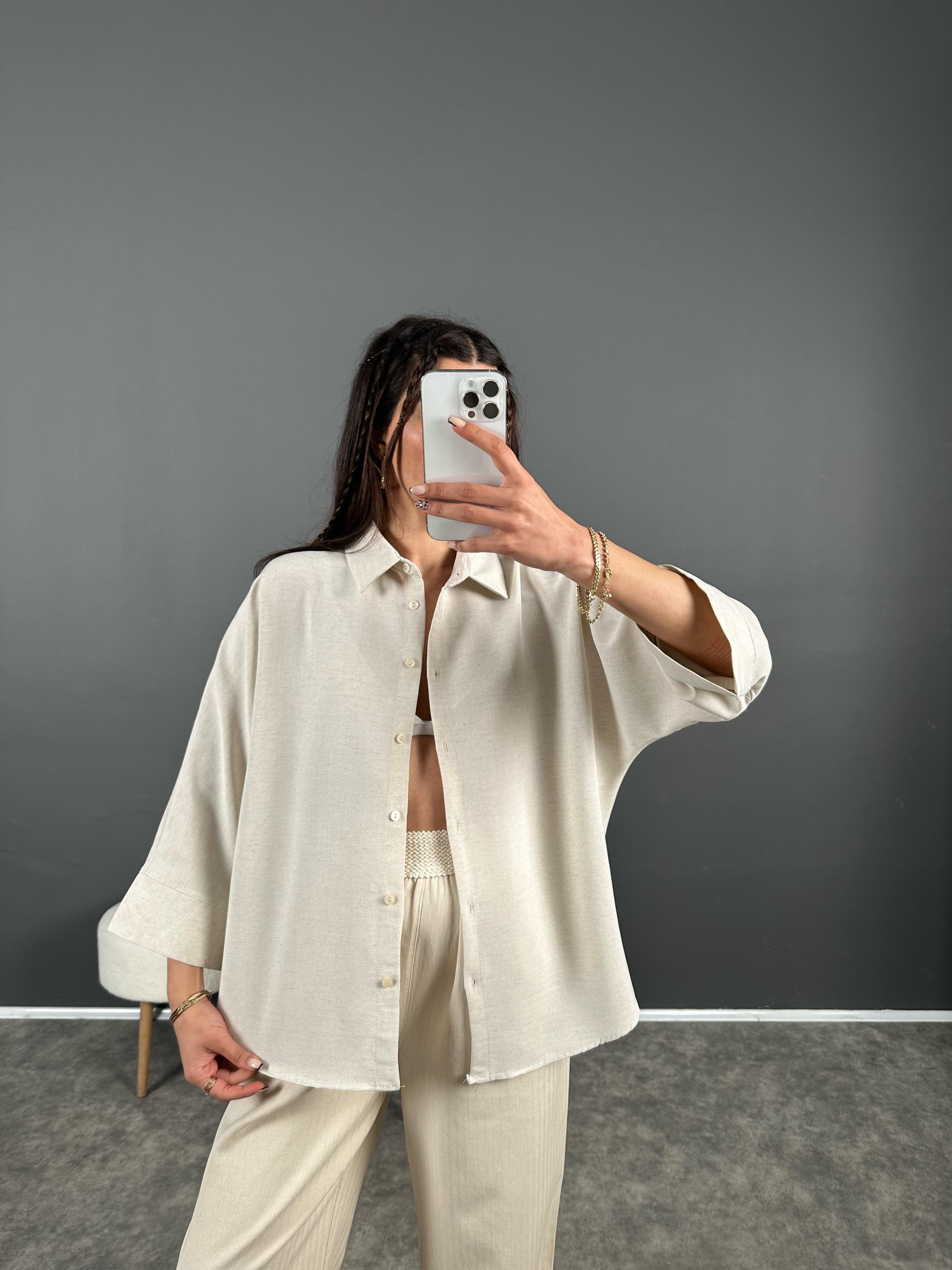 MNS Taş Keten Gömlek 