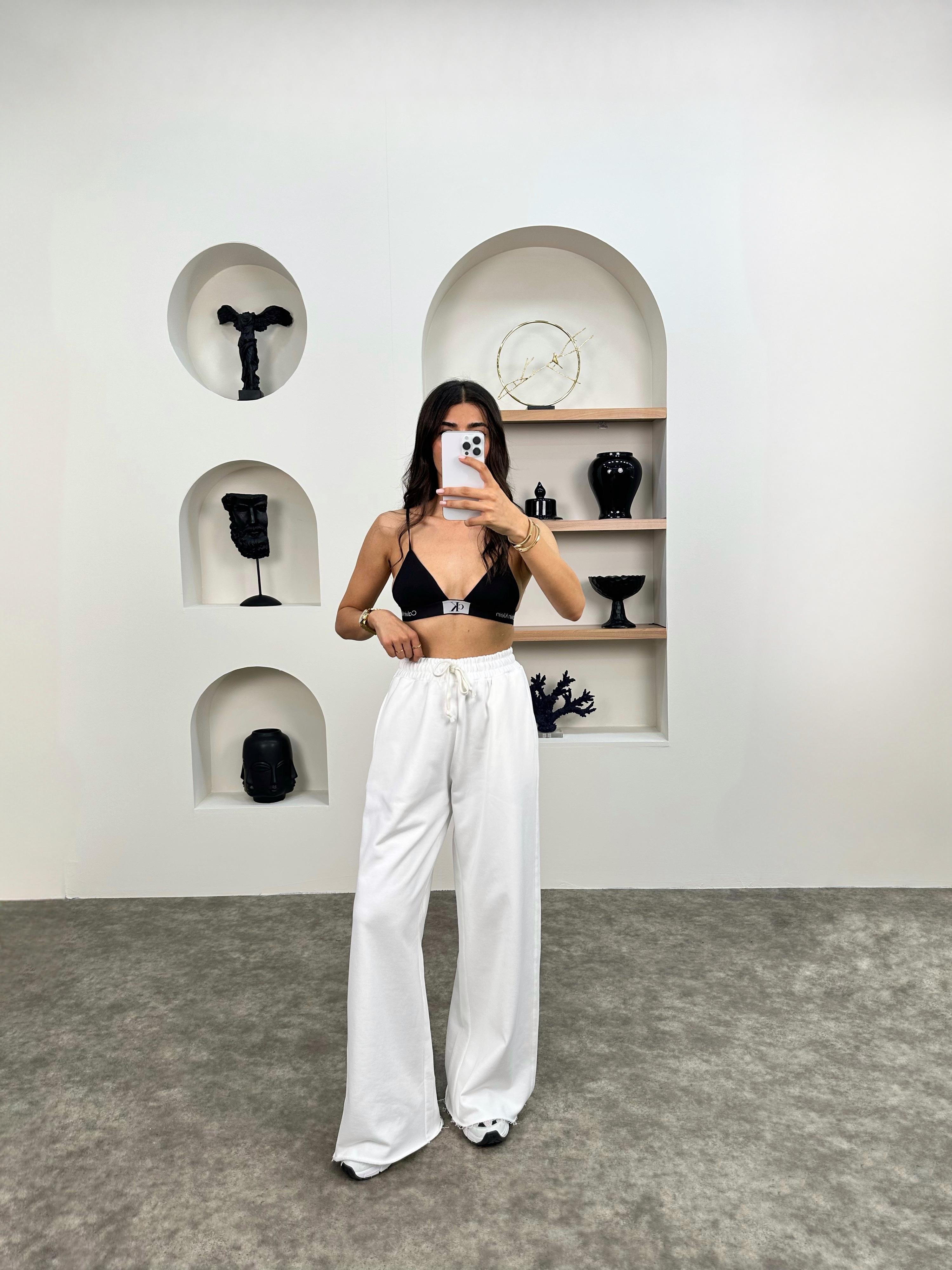 ZR Beyaz Beli Lastikli Eşofman AltıGausEŞOFMANGU008947