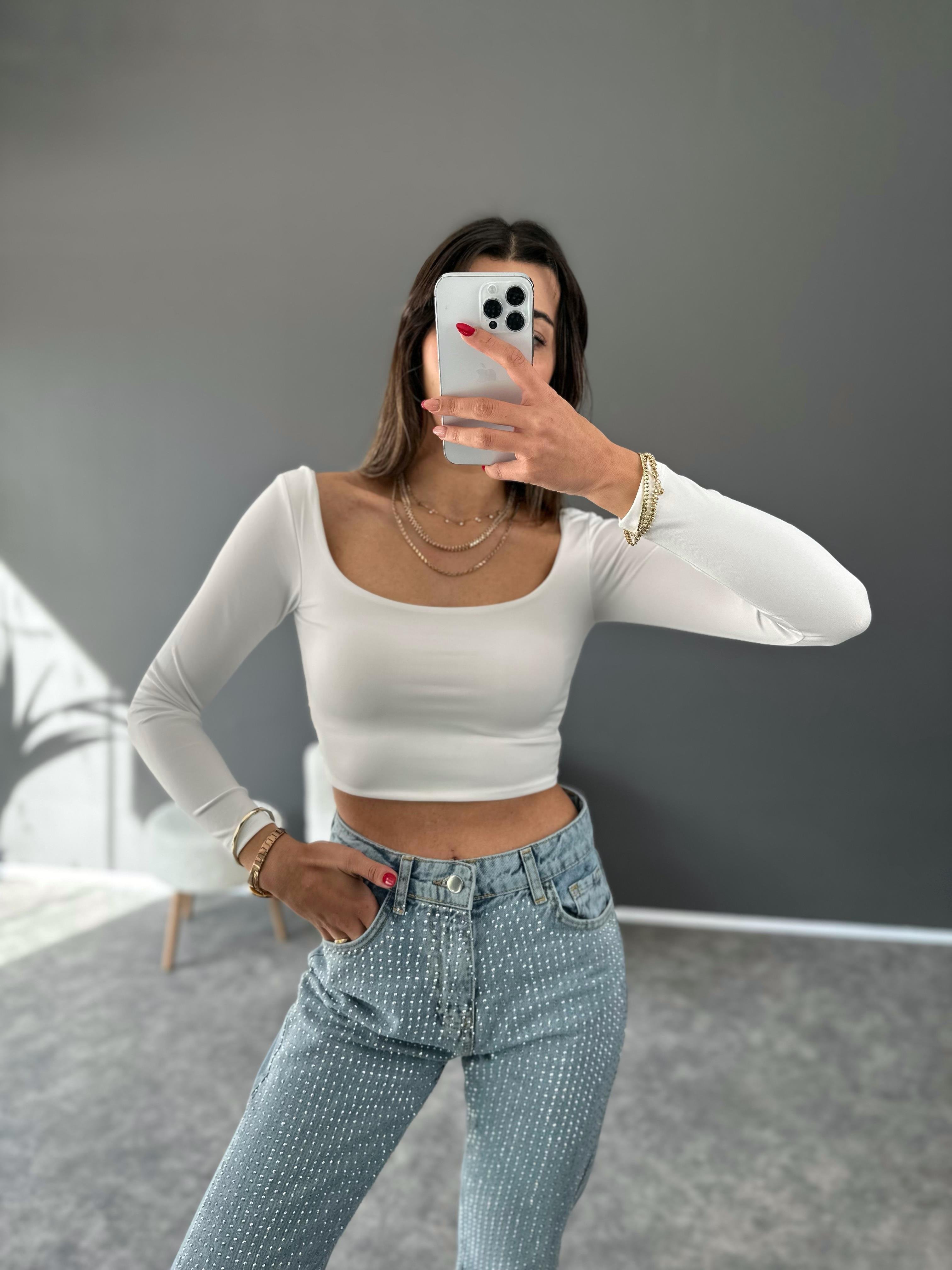 Rue Beyaz Basic Crop