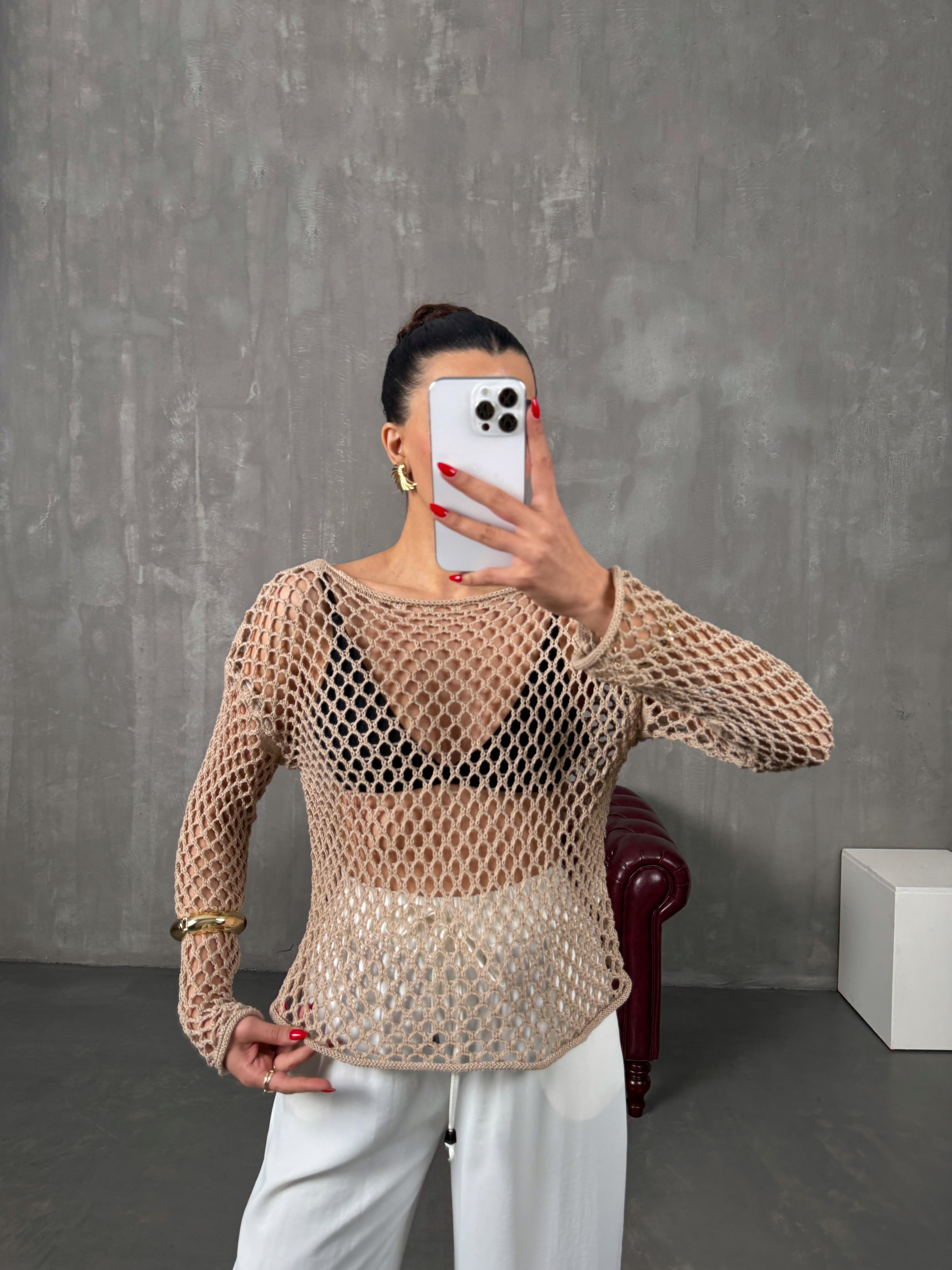 جيلا تريكو مخرّم لون مينك