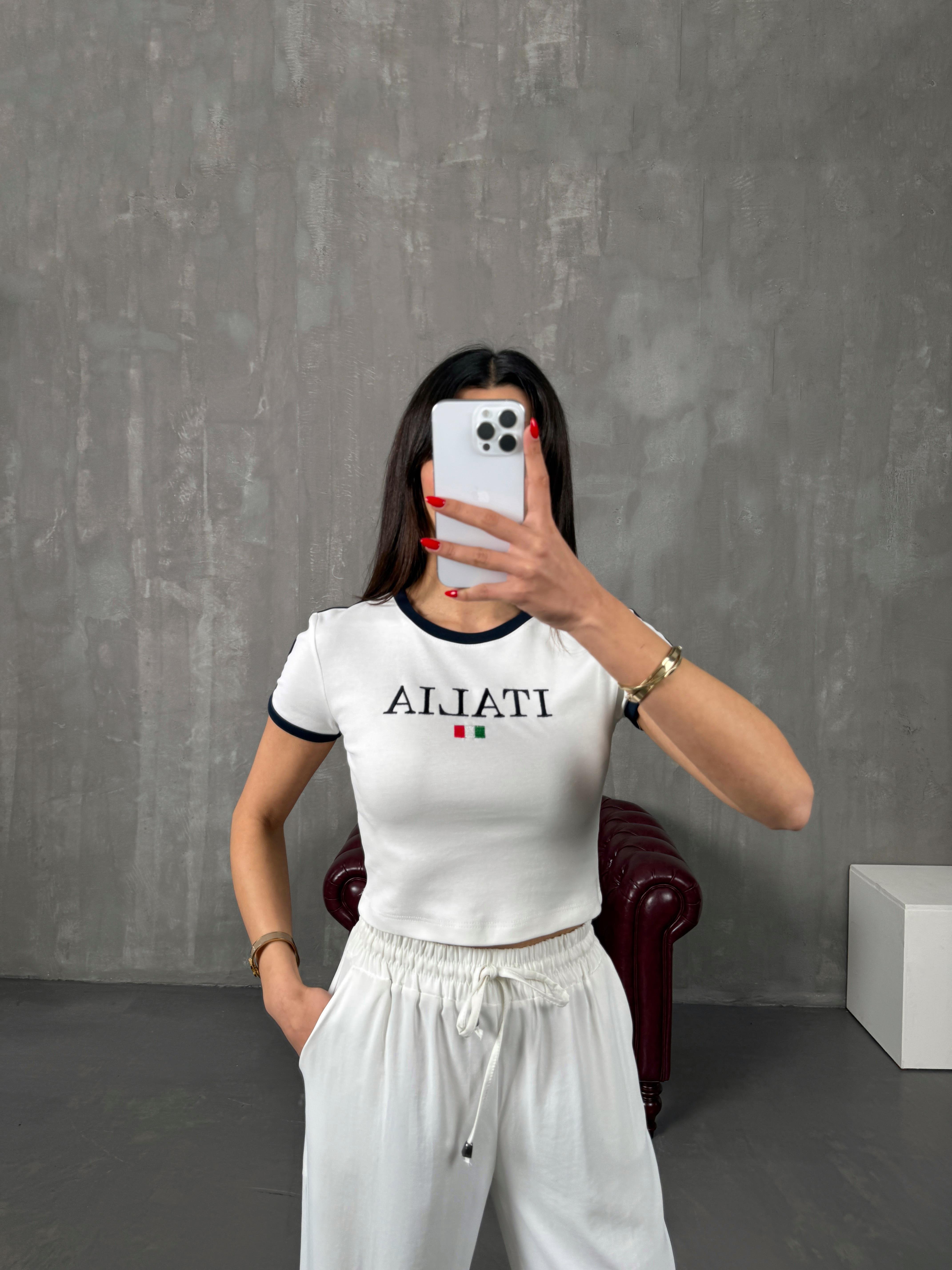 Rambe Beyaz Yazı Baskılı Tshirt