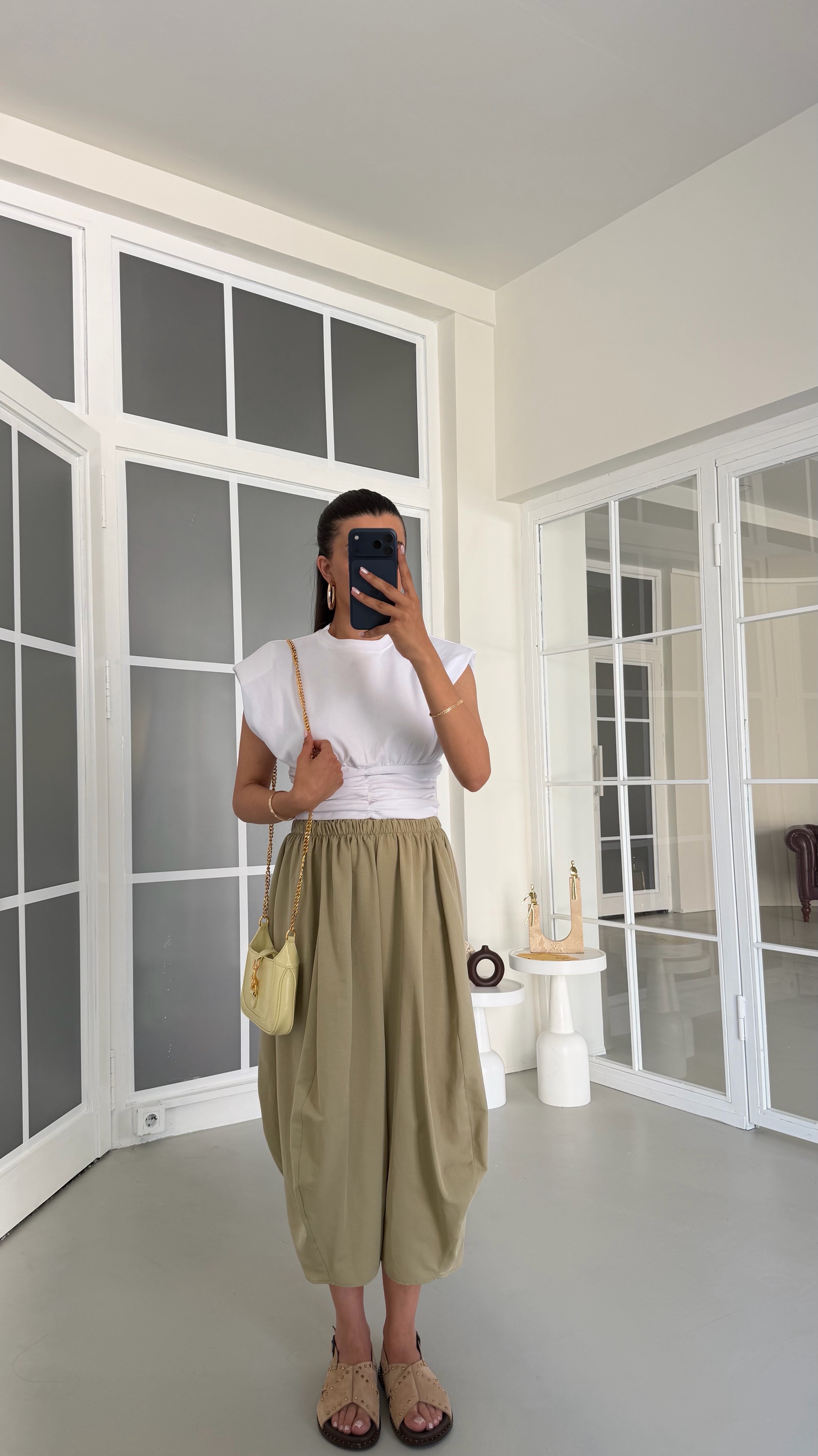 Açık Yeşil Geniş Şalvar Pantolon GAUS-01726GAUSPANTOLONGAUS-01726