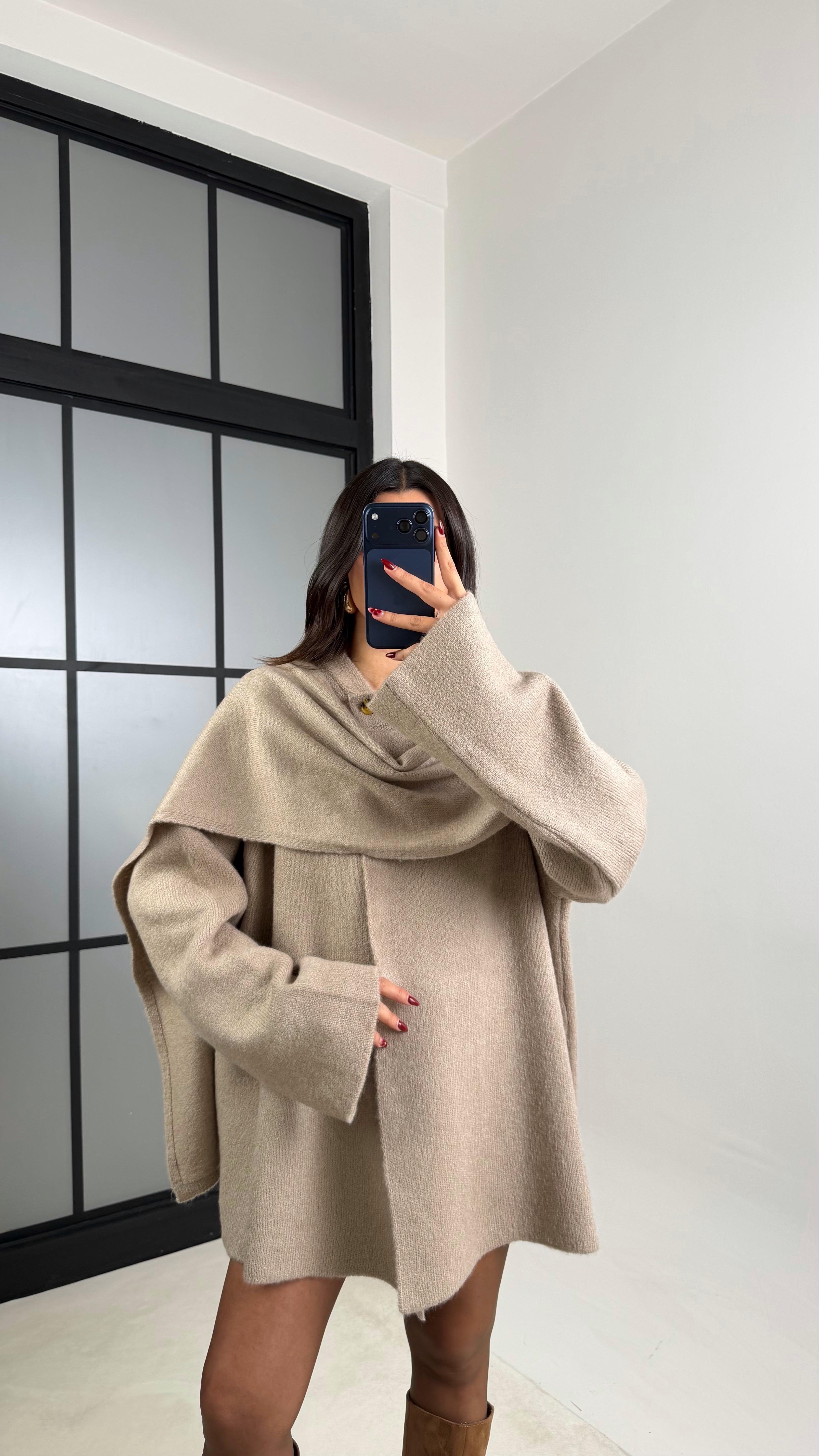 Vizon Şal Detaylı Triko Kazak GAUS-00774GAUSKAZAKGAUS-00774