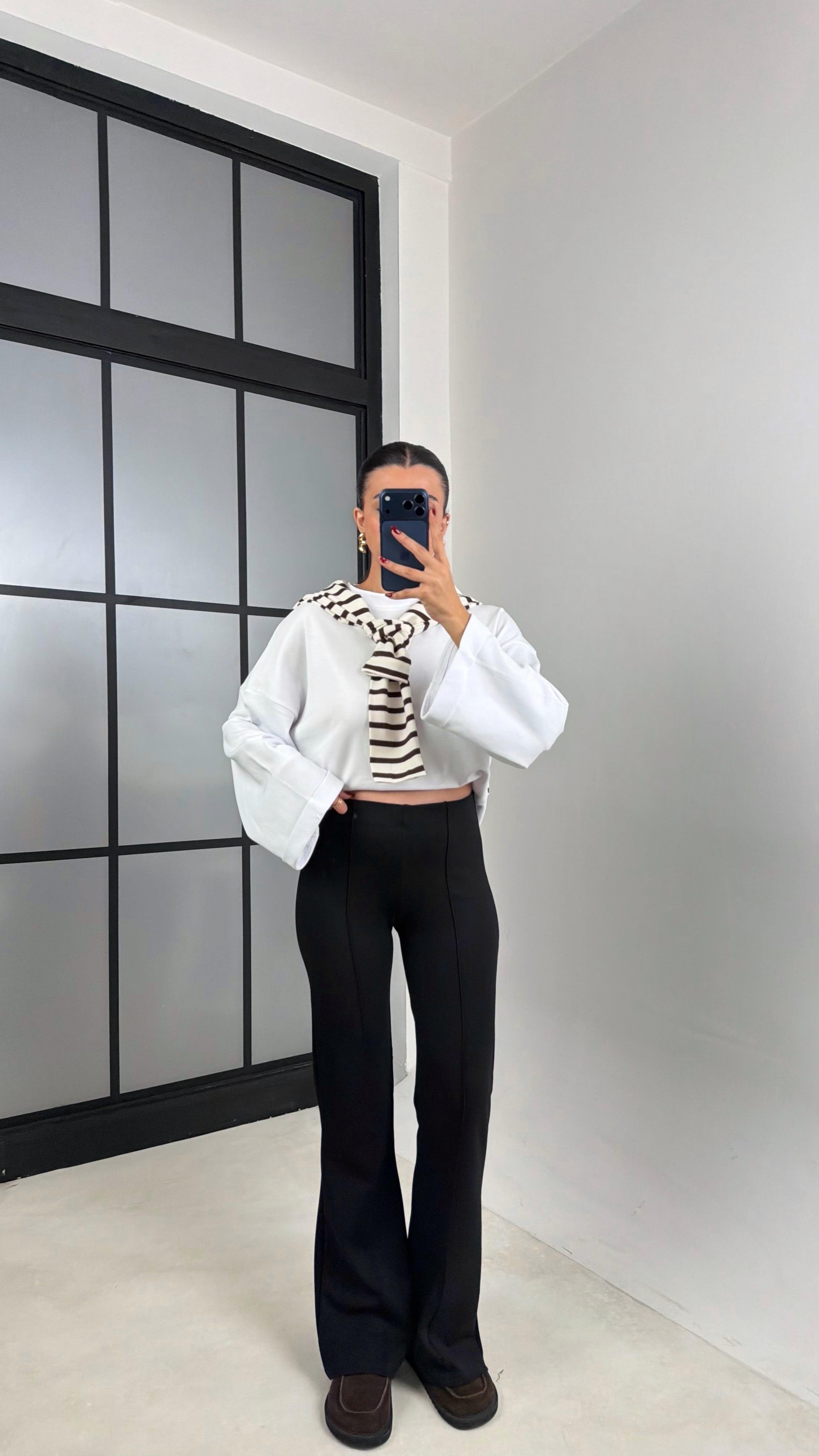 Siyah Zr Muadil Çımalı Modal Pantolon GAUS-00641GAUSPANTOLONGAUS-00641