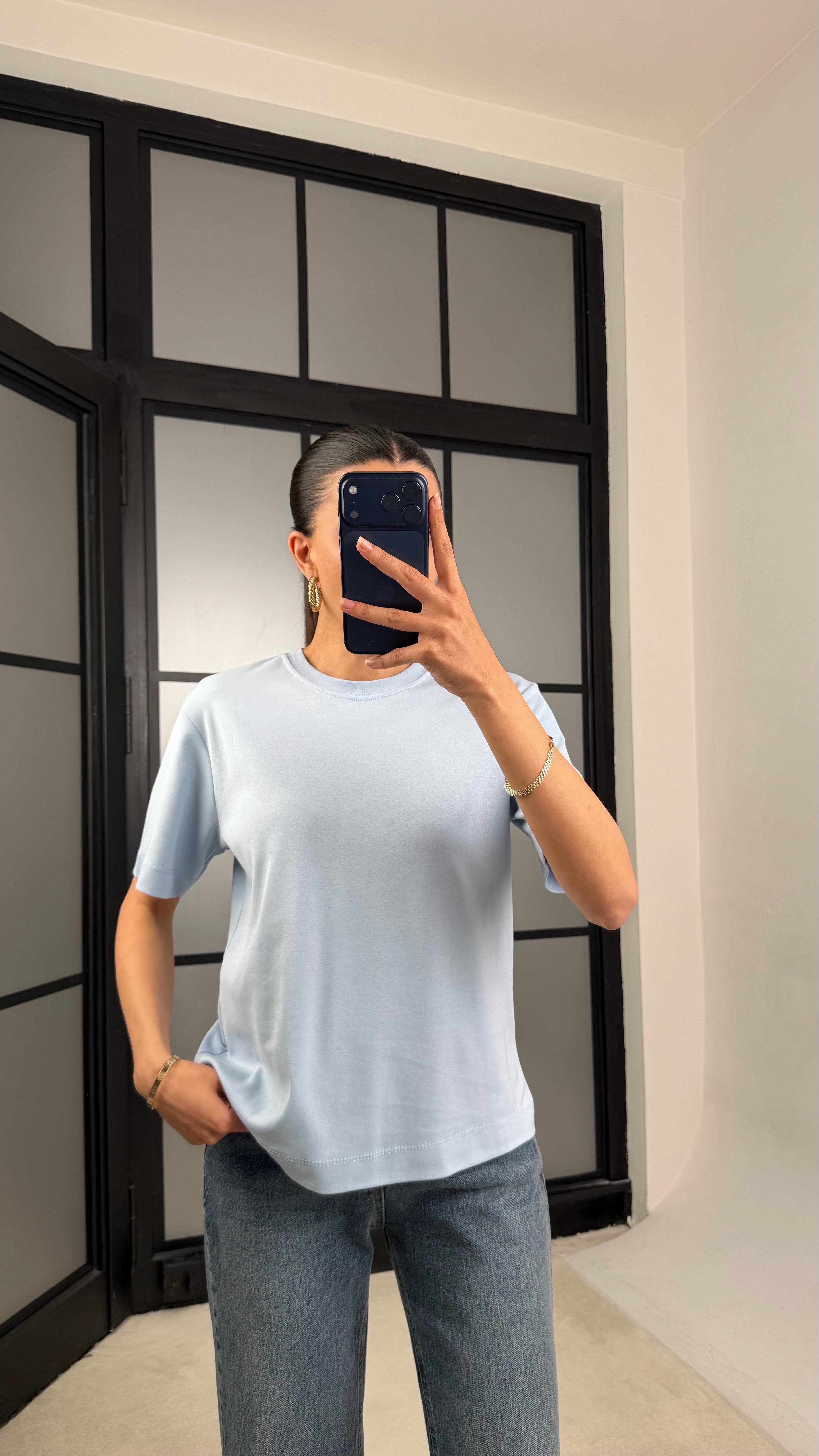 Mavi Kısa Kol Basic Tshirt GAUS-01417GAUSTshirtGAUS-01417