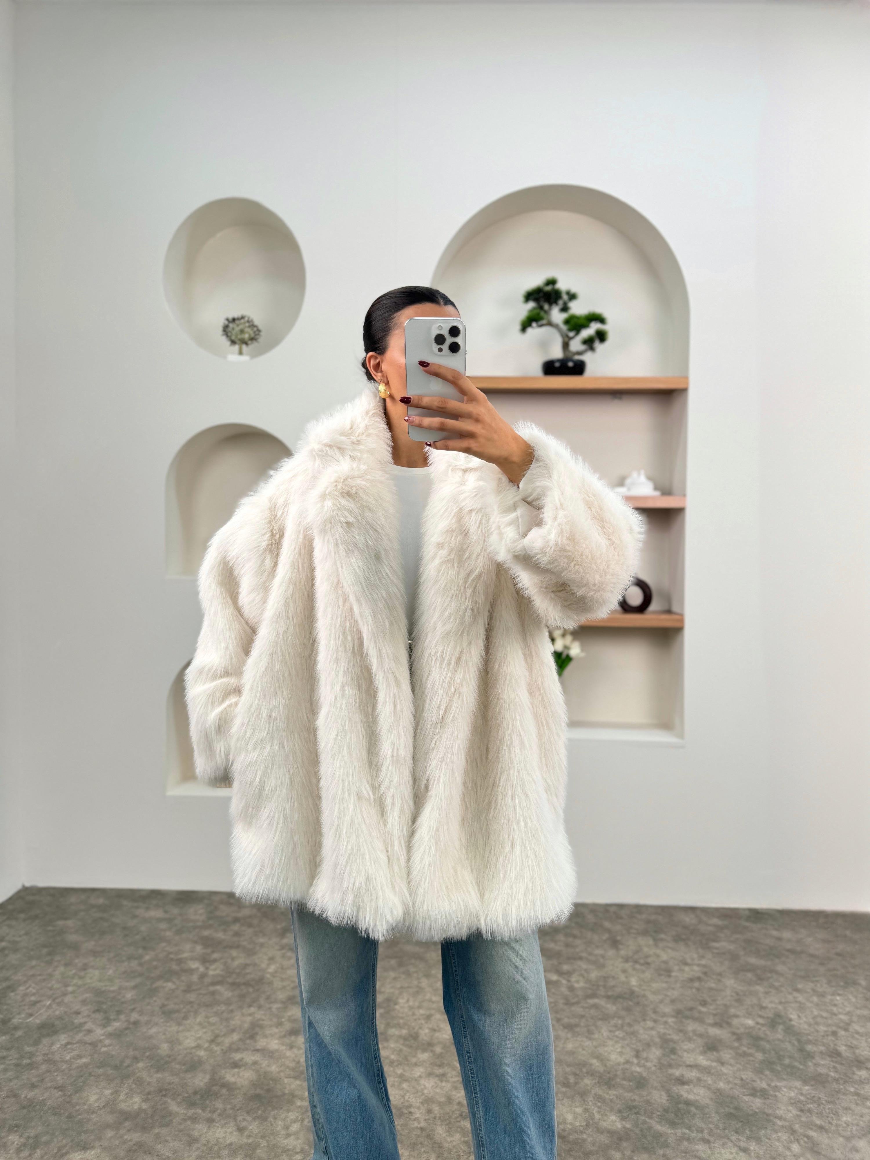 Felix Beyaz Astarlı Muadil KürkGausKABANGU00903558