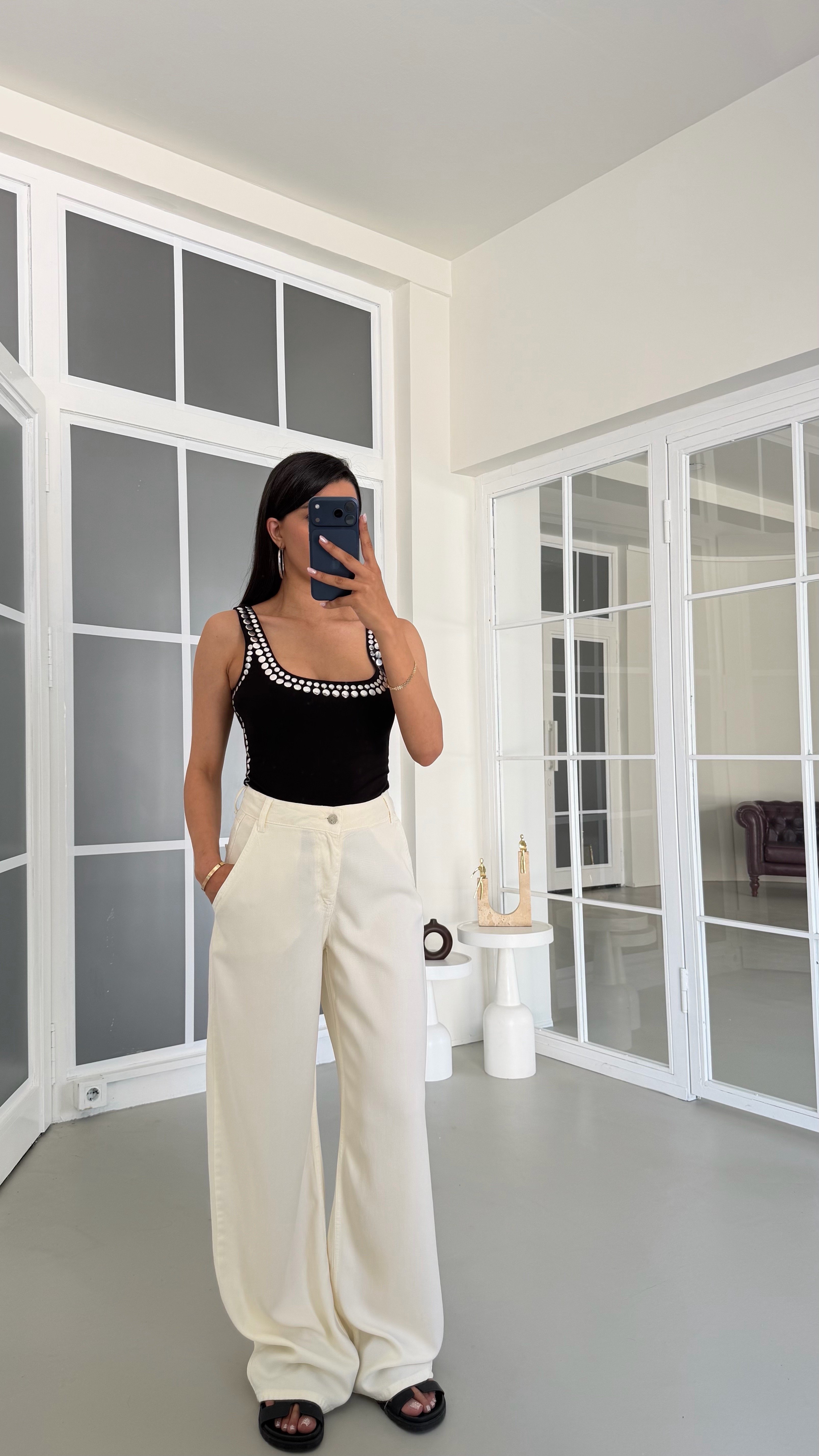 Krem Yıkamalı Tencel Denim Pantolon GAUS-01786GAUSDENİM PANTOLONGAUS-01786
