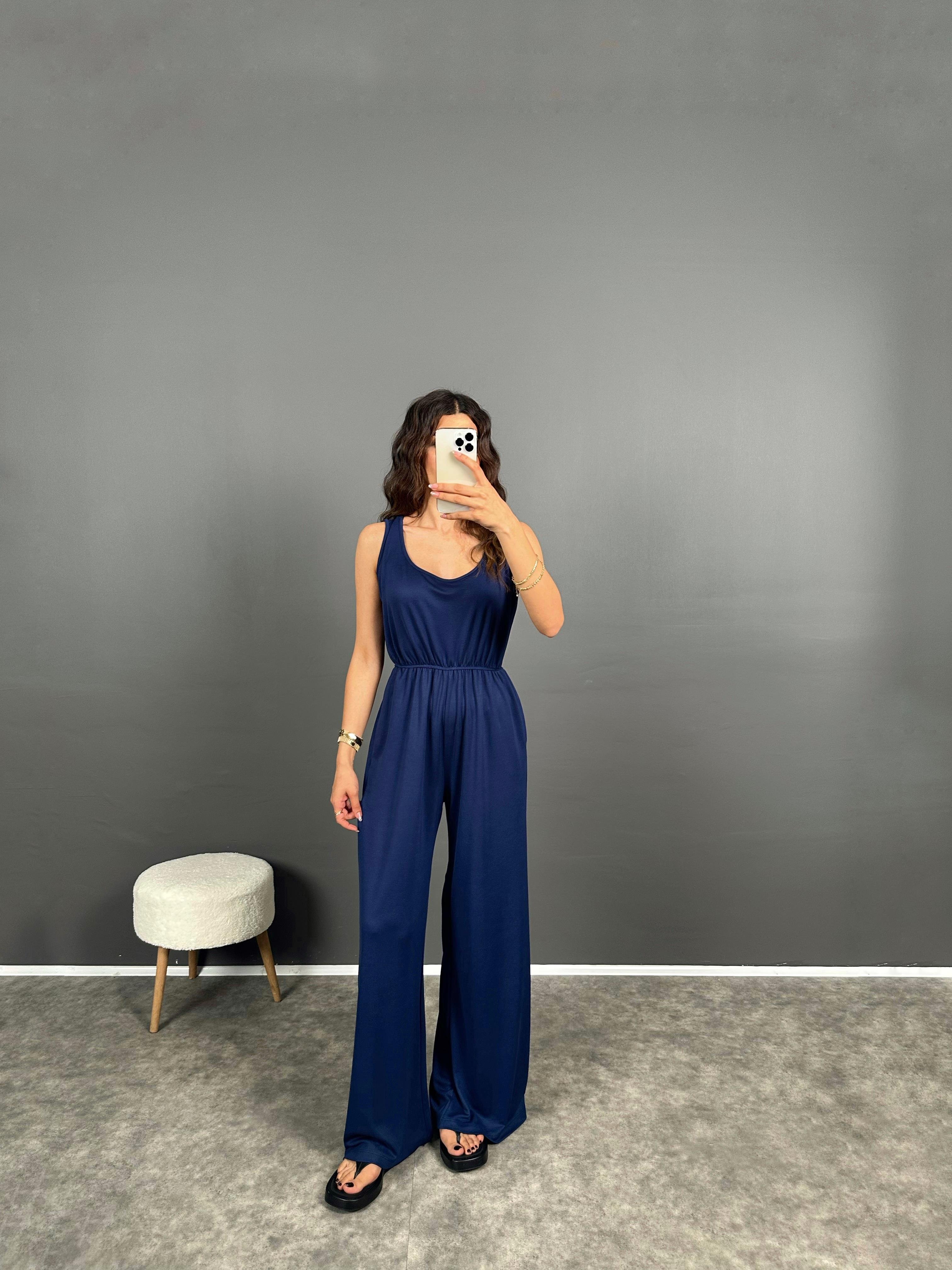 Helgi Lacivert  Beli Lastikli Pike Modal TulumGausTULUMGU008446