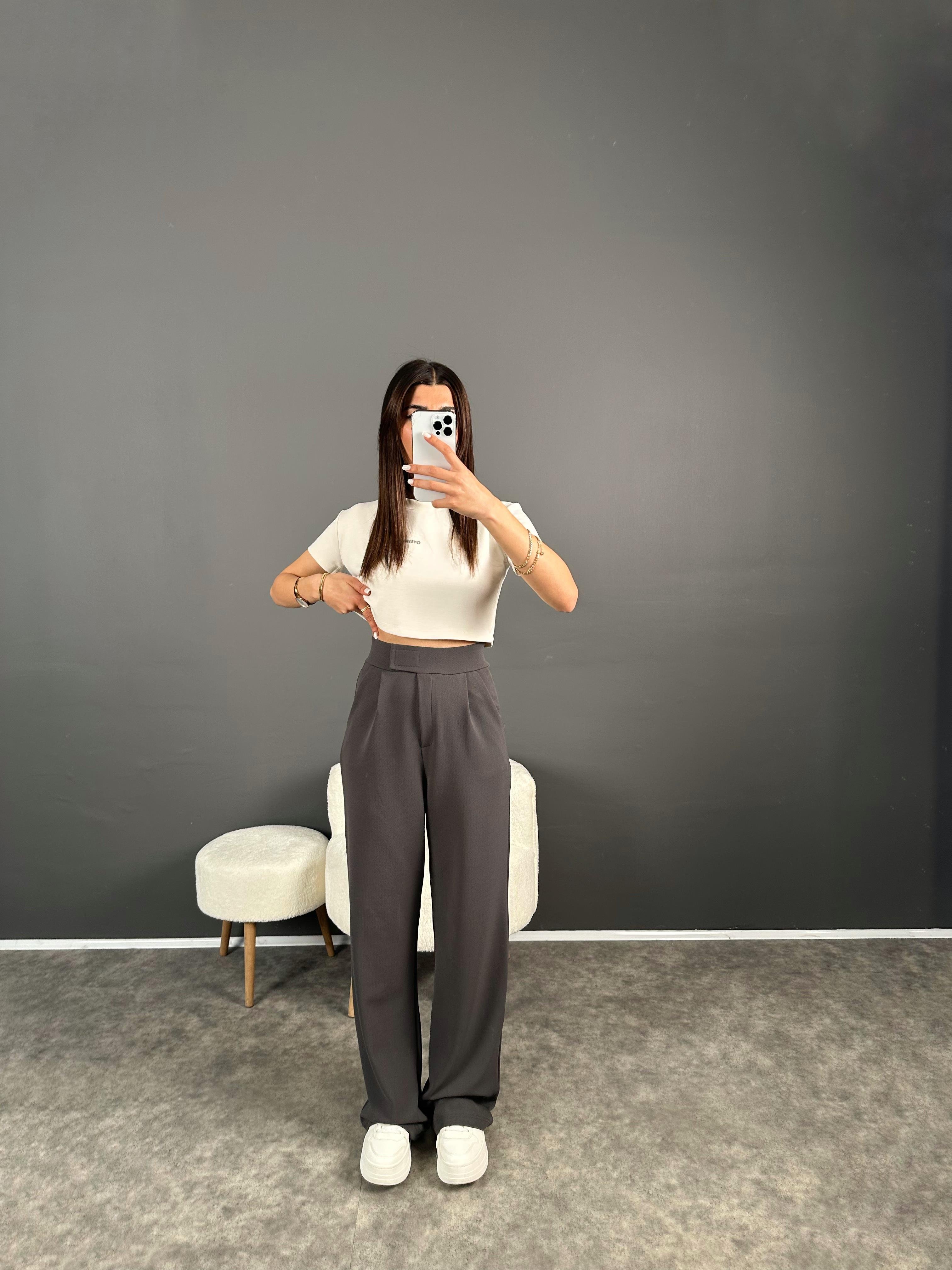 Riona Antrasit Cırt Bantlı PantolonGausPANTOLONGU007222