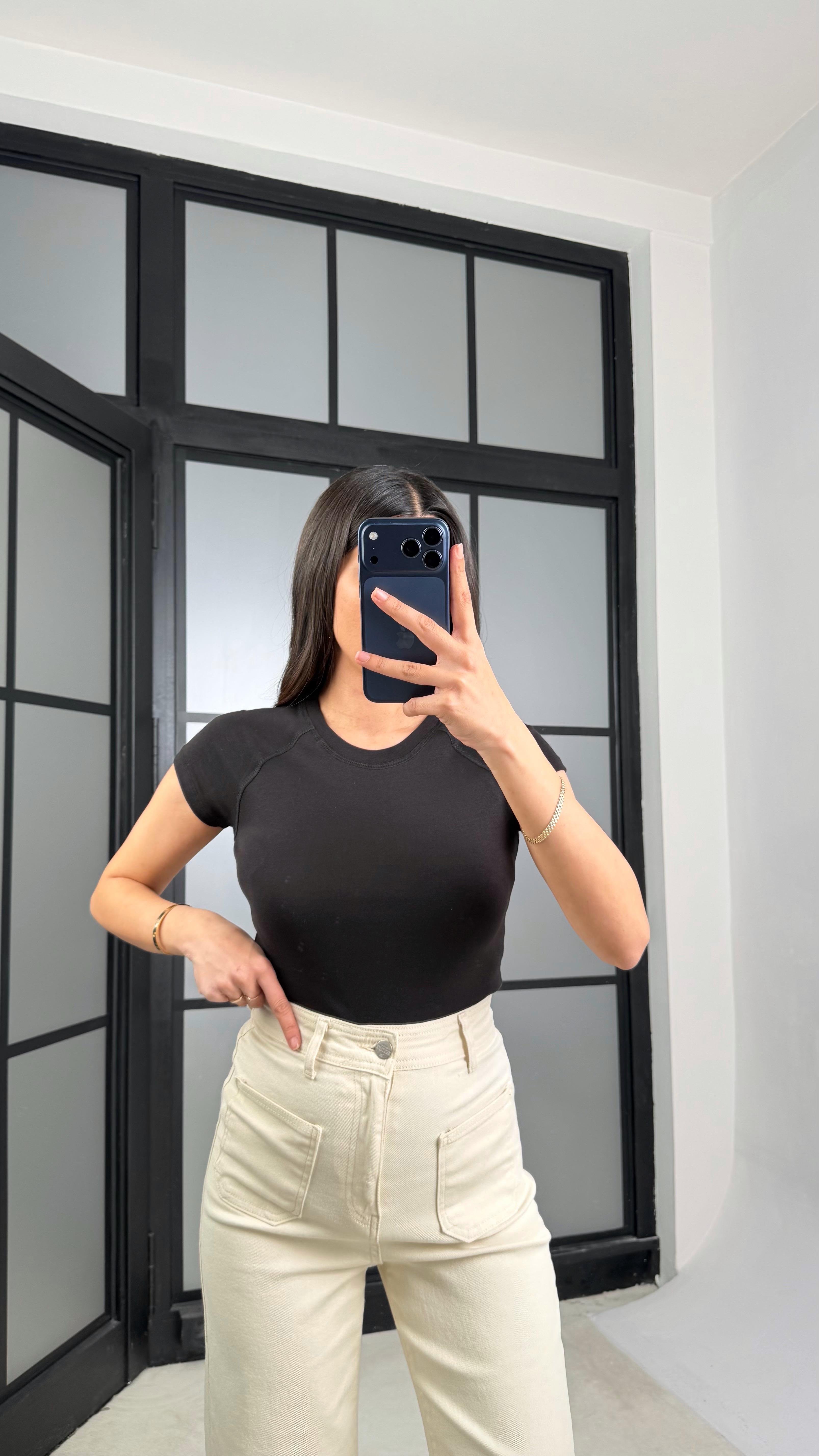 Siyah MD Muadil Basic Bluz GAUS-01351GAUSالبلوزات GAUS-01351