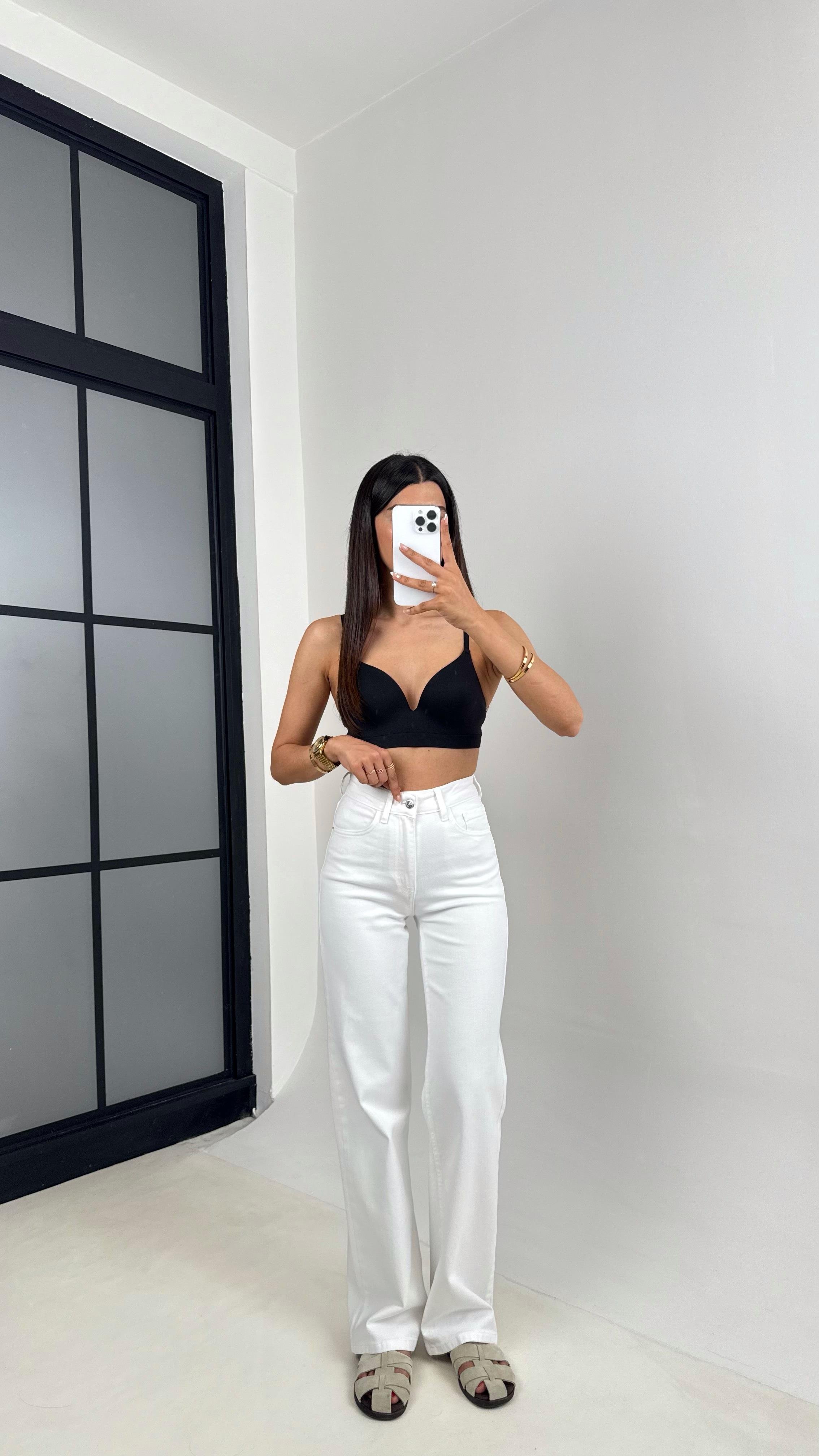 Beyaz Cepli Basic Denim Pantolon Gaus00603GausDENİM PANTOLONGU1002413